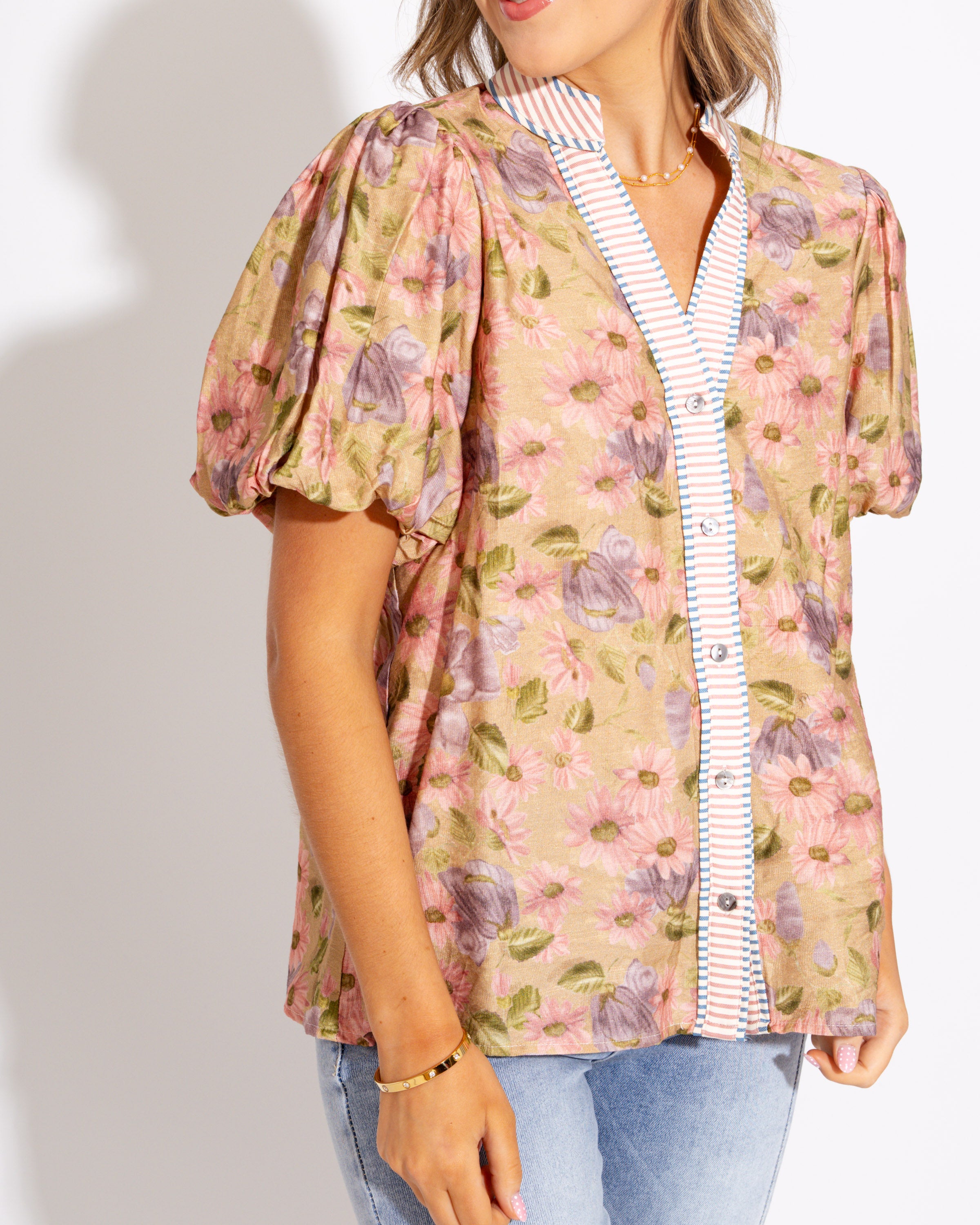 Vintage Charm Button-Up Top