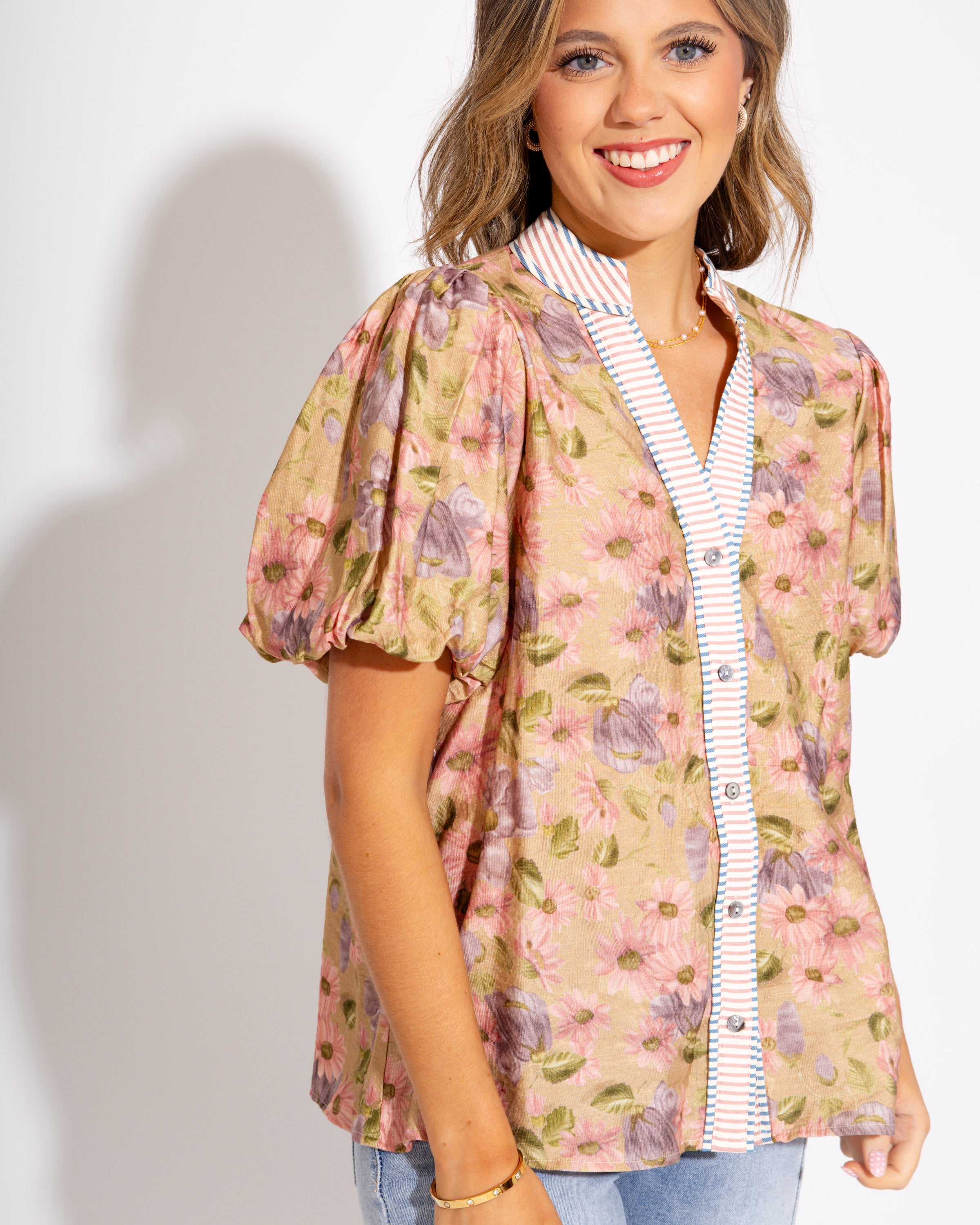 Vintage Charm Button-Up Top
