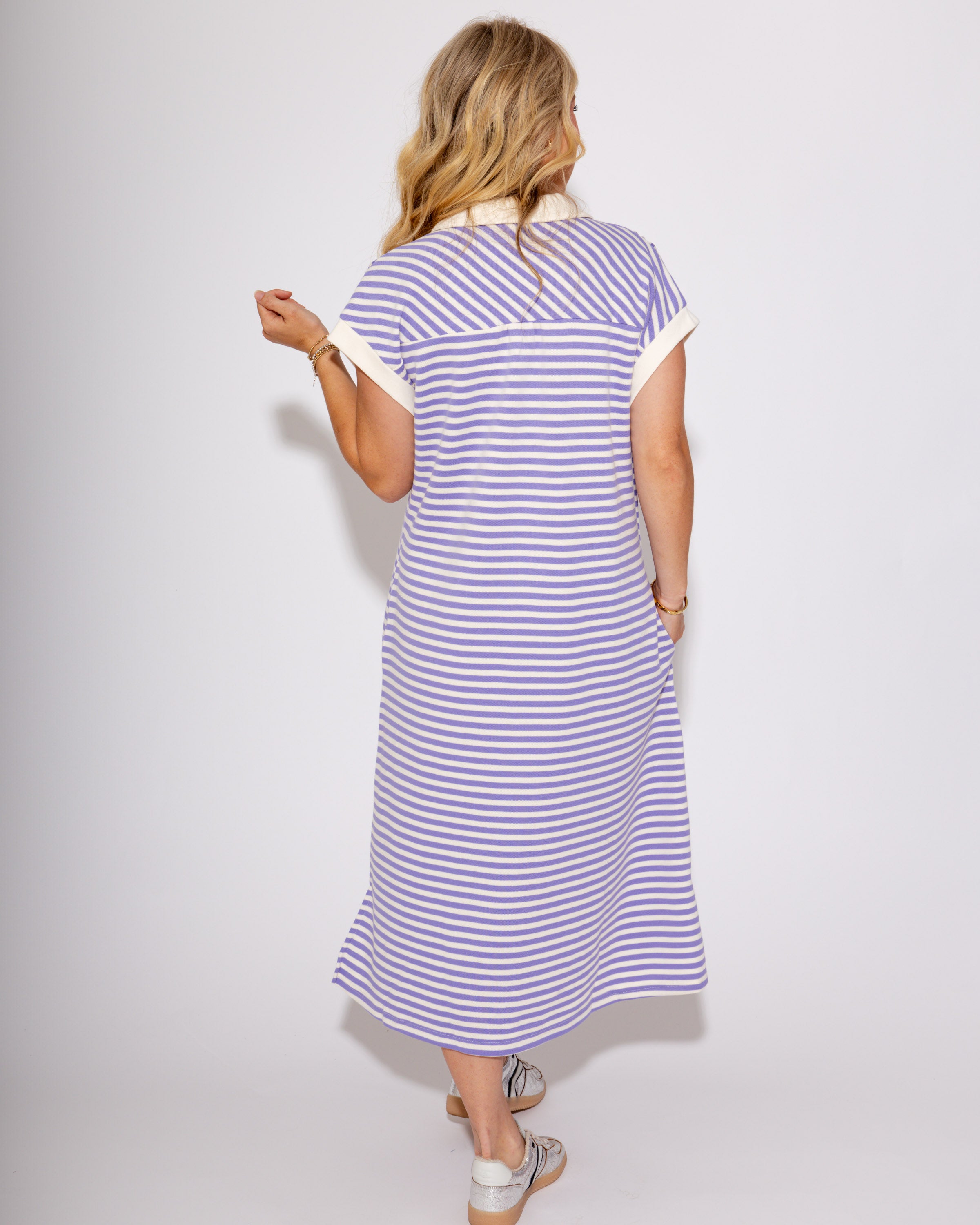 The Go-To Striped Midi in Purple