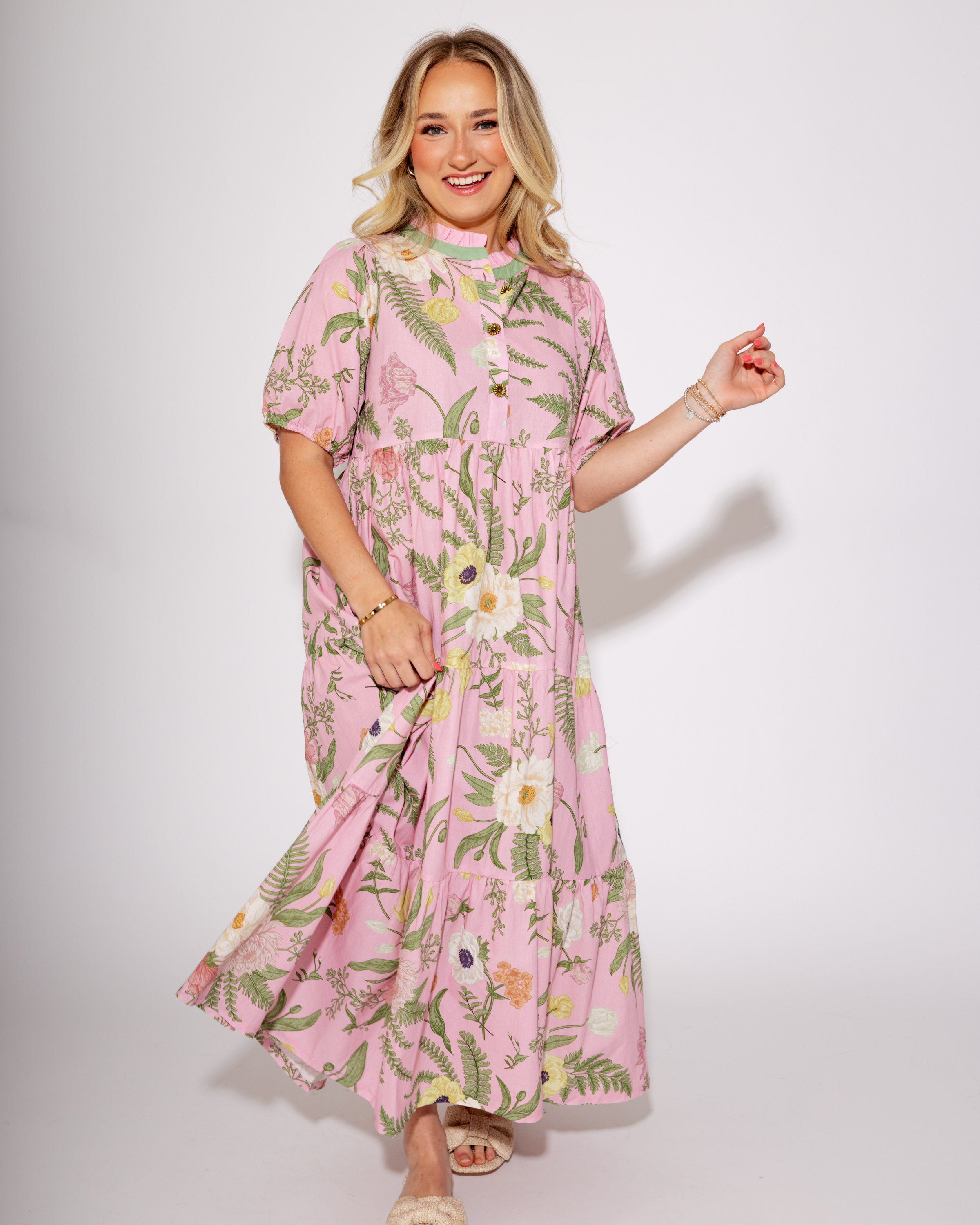 Blushing Bloom Midi Dress