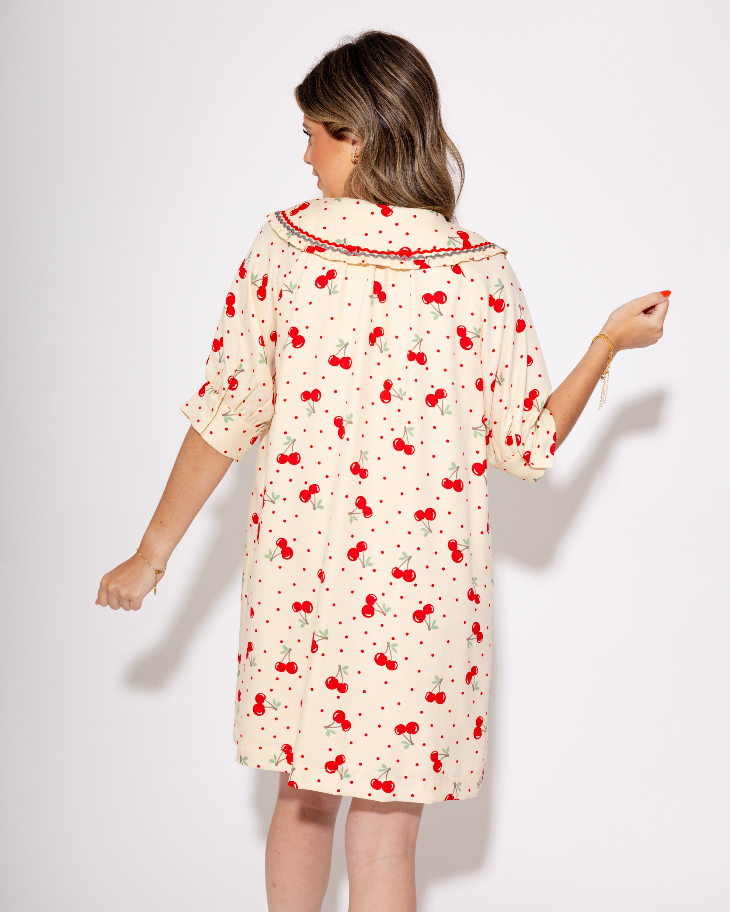 Cherry Pop Mini Button Down Dress