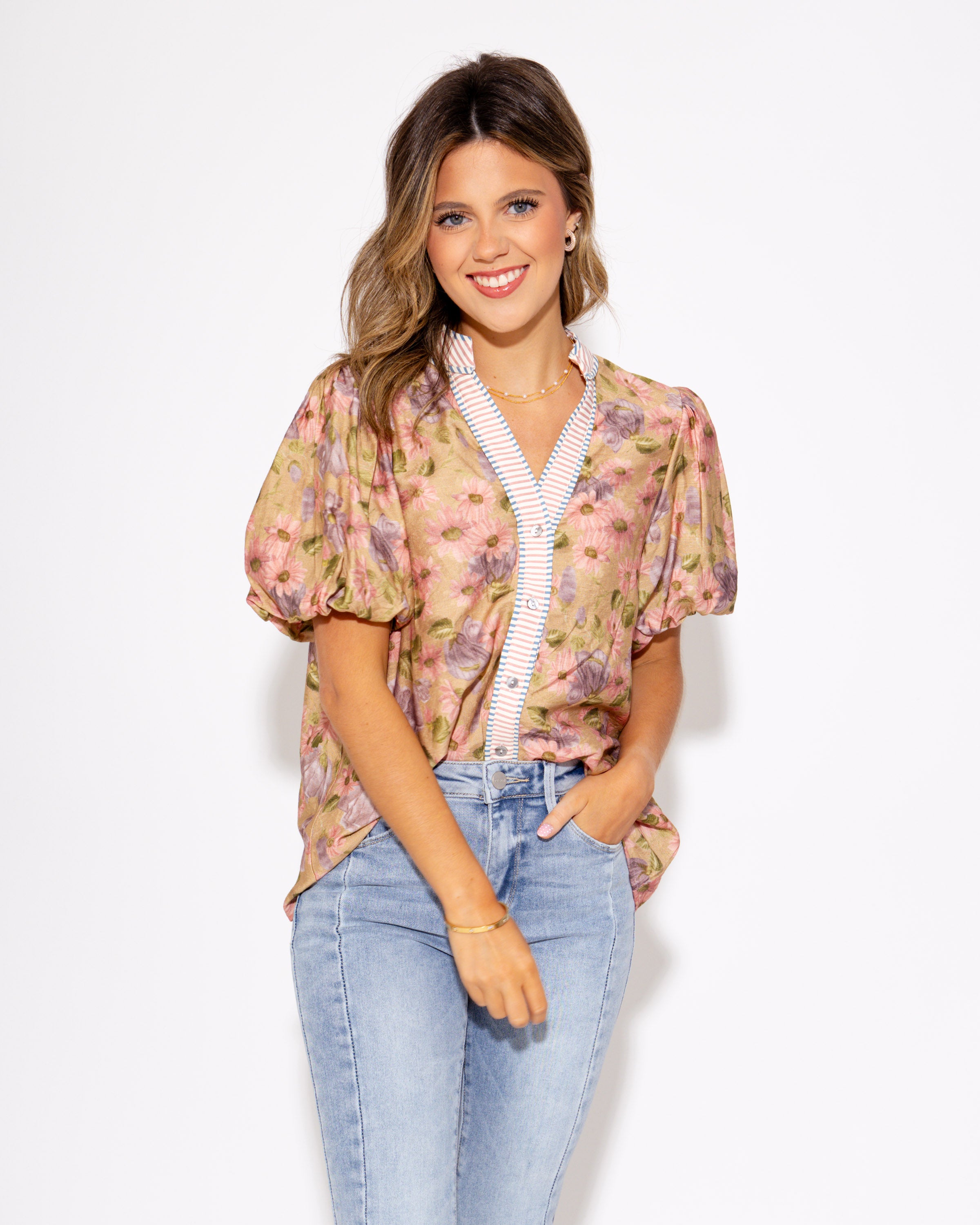 Vintage Charm Button-Up Top