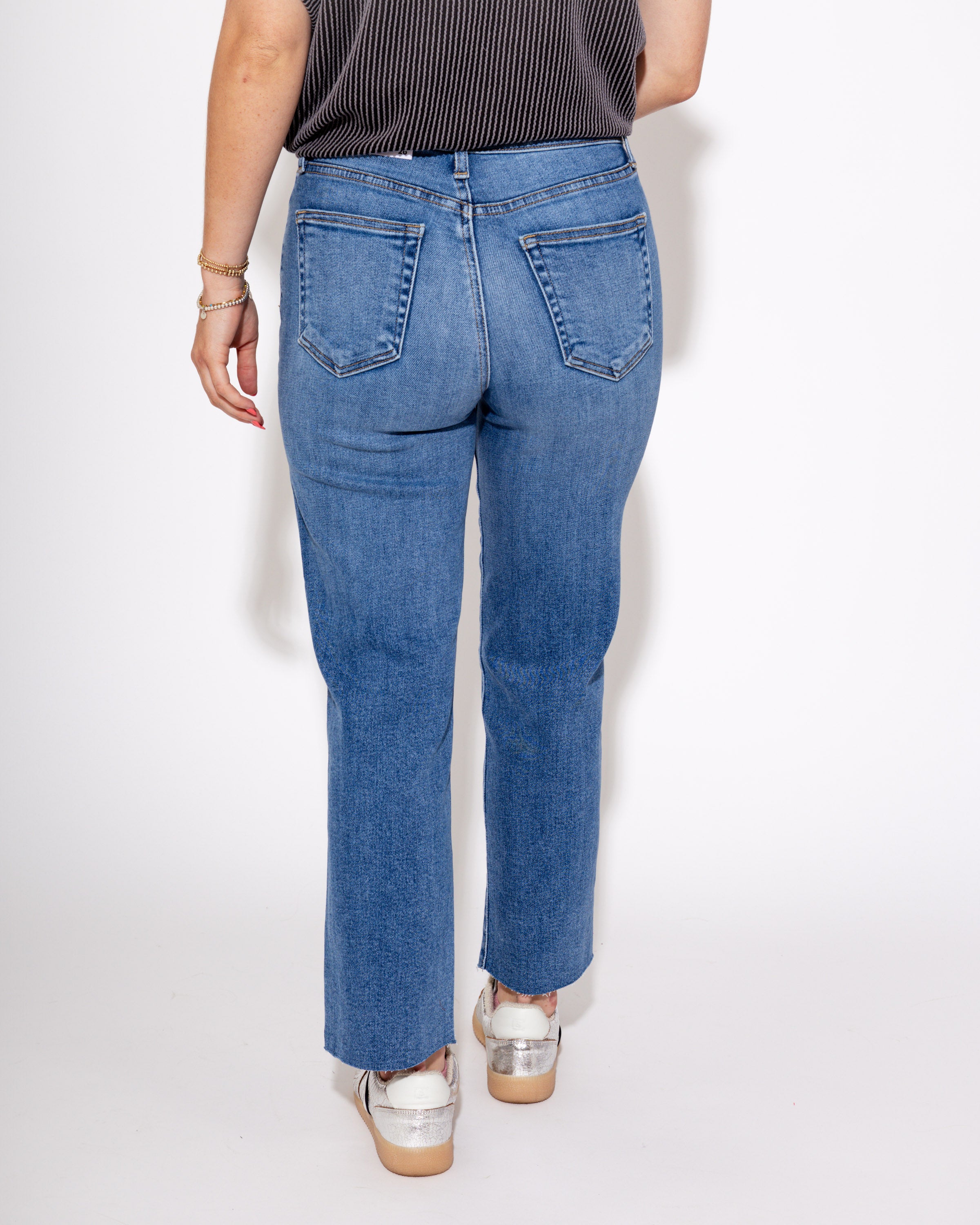 Medium Wash Classic Straight Leg Jeans