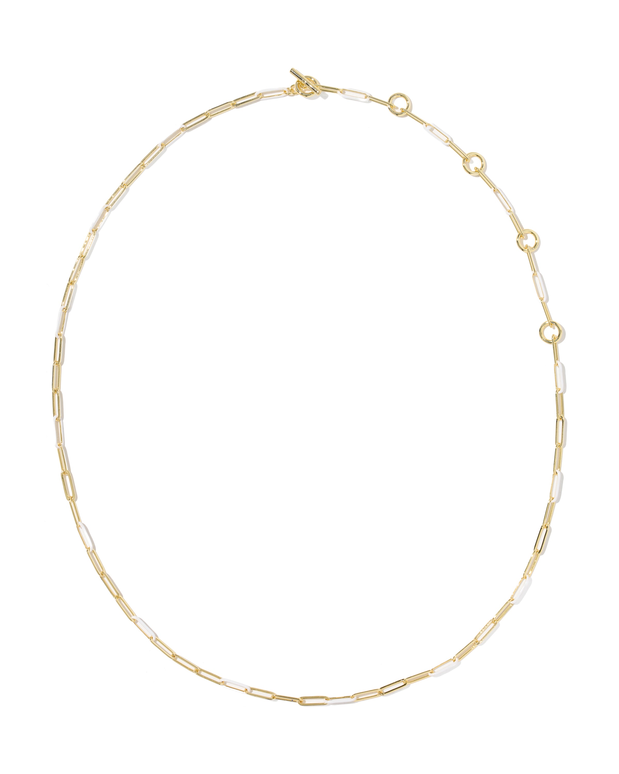 Courtney Enamel Link Gold White Necklace