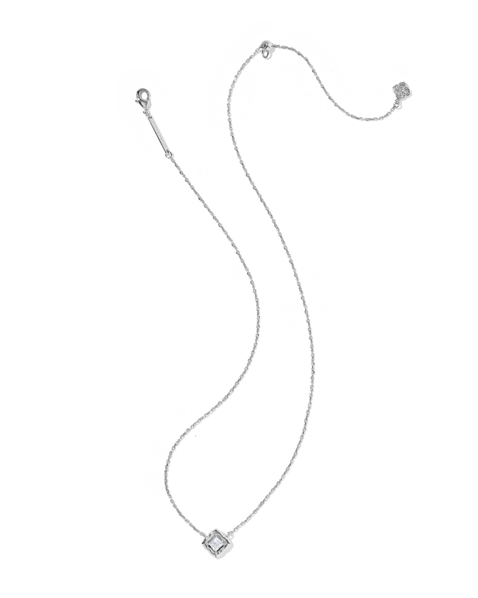 Mallory Crystal Silver Short Pendant Necklace