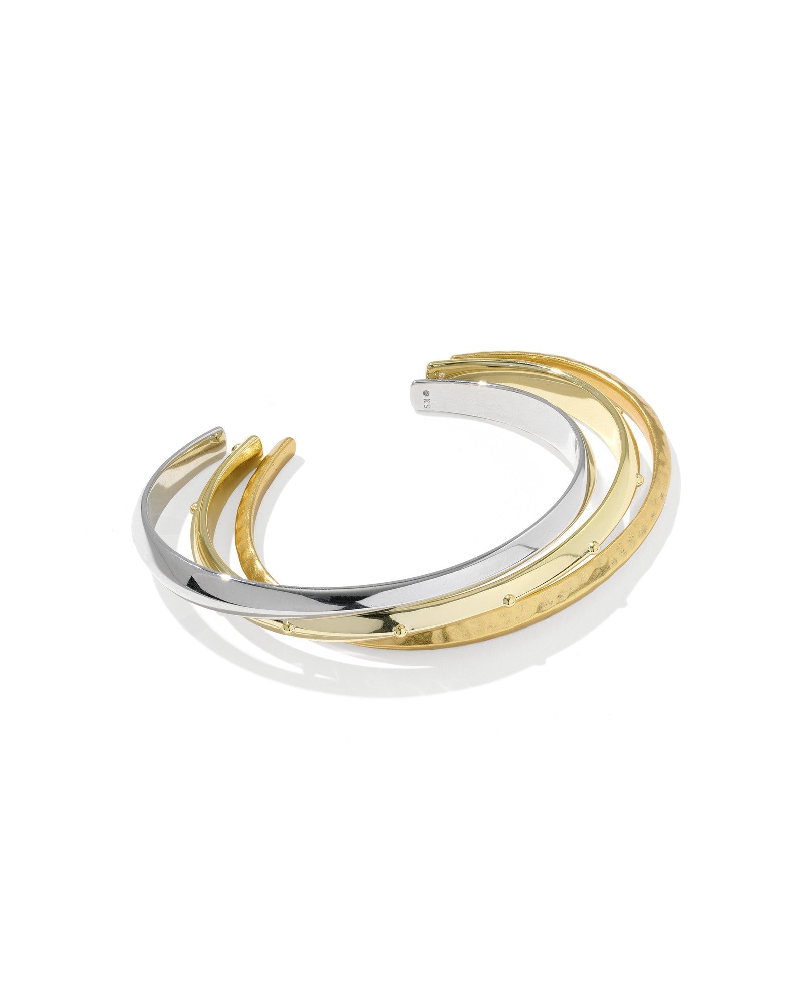 Oakland Set of Three Cuff Bracelet in Mixed Metal