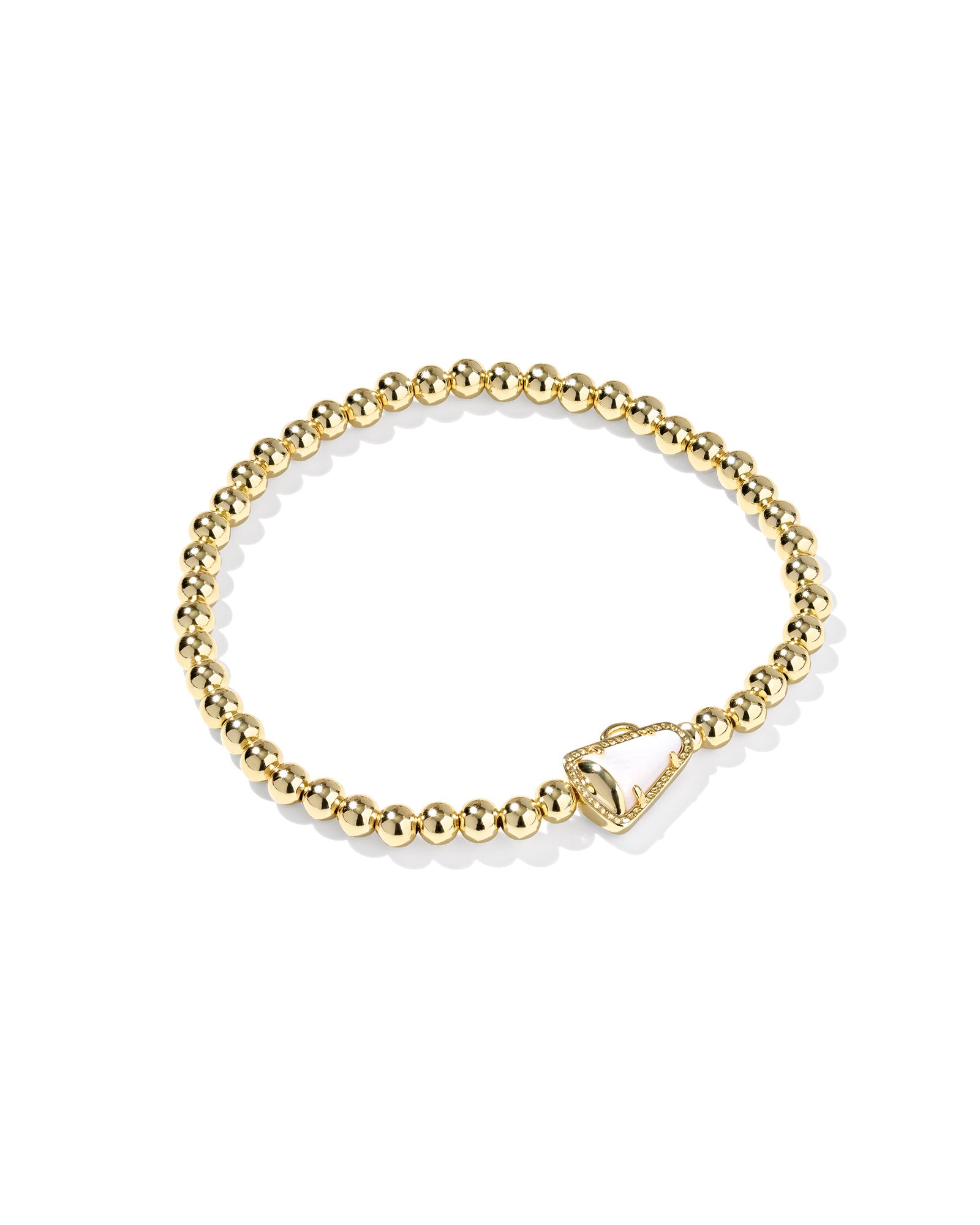 Cheer Stretch Bracelet in Gold White Mother of Pearl