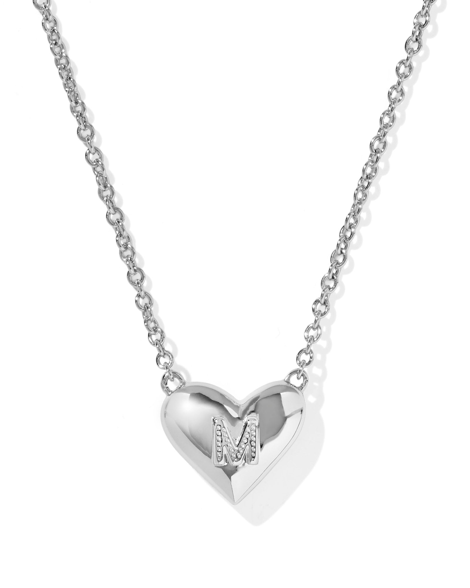Heart Letter M Pndnt. Necklace Silver Ivory MOP