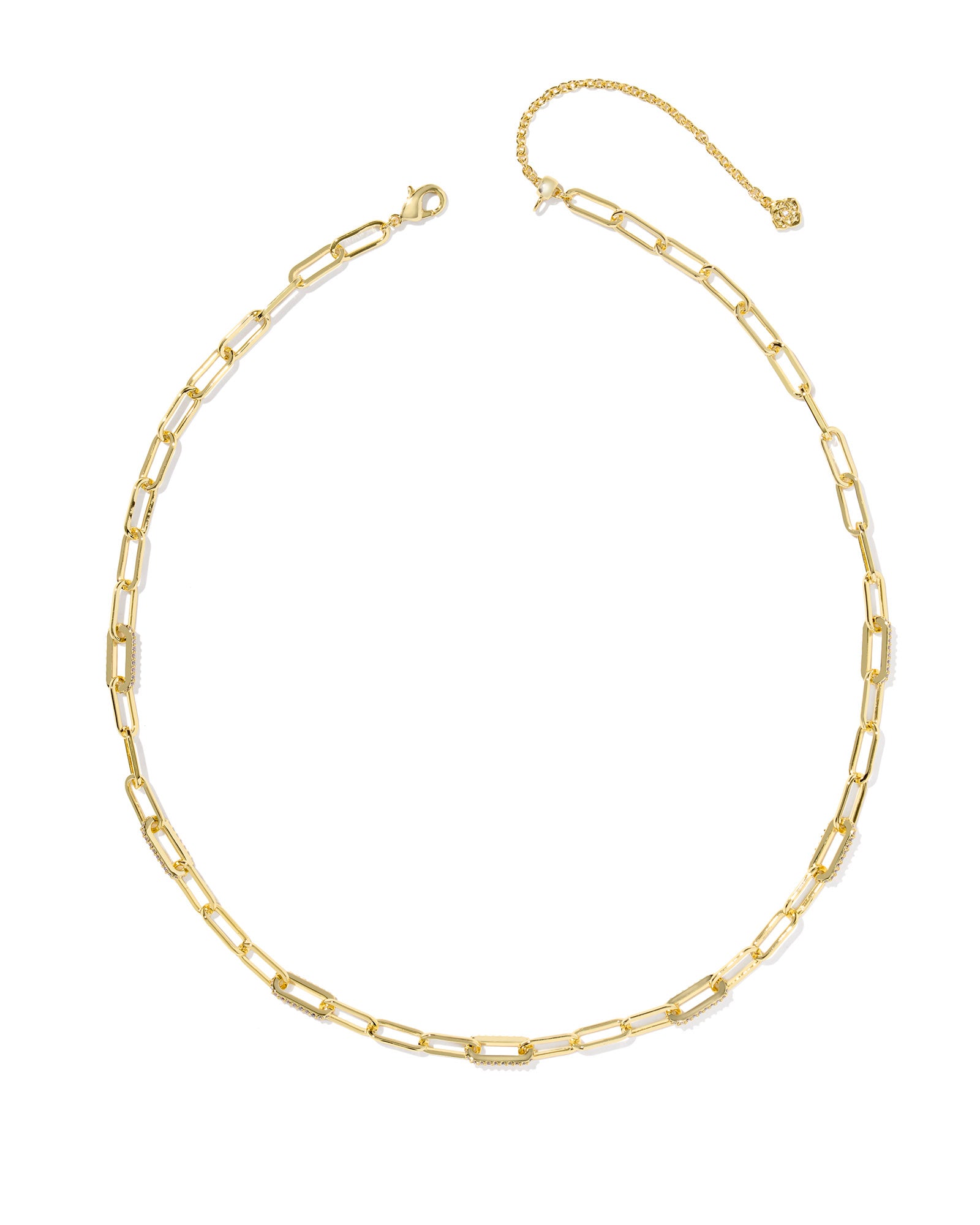 Bella Chain Necklace Gold White Crystal