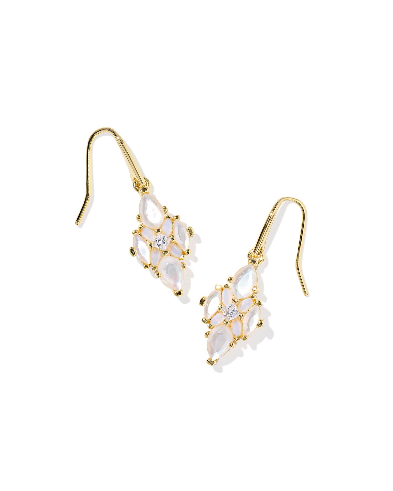 Abbie Crystal Drop Earring in Gold Neutral Mix