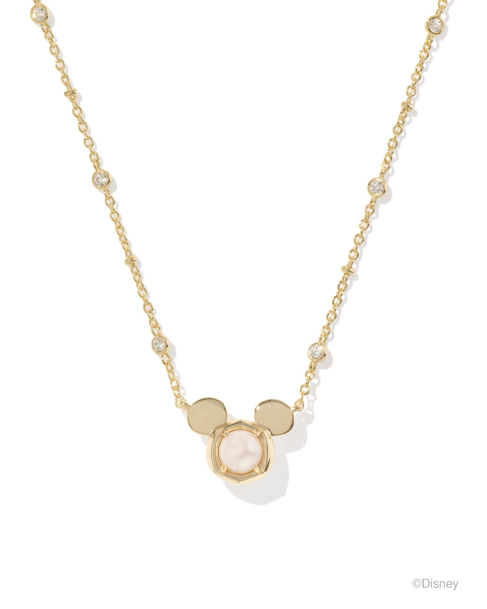 Mickey Mouse Pendant Gold White Plearl