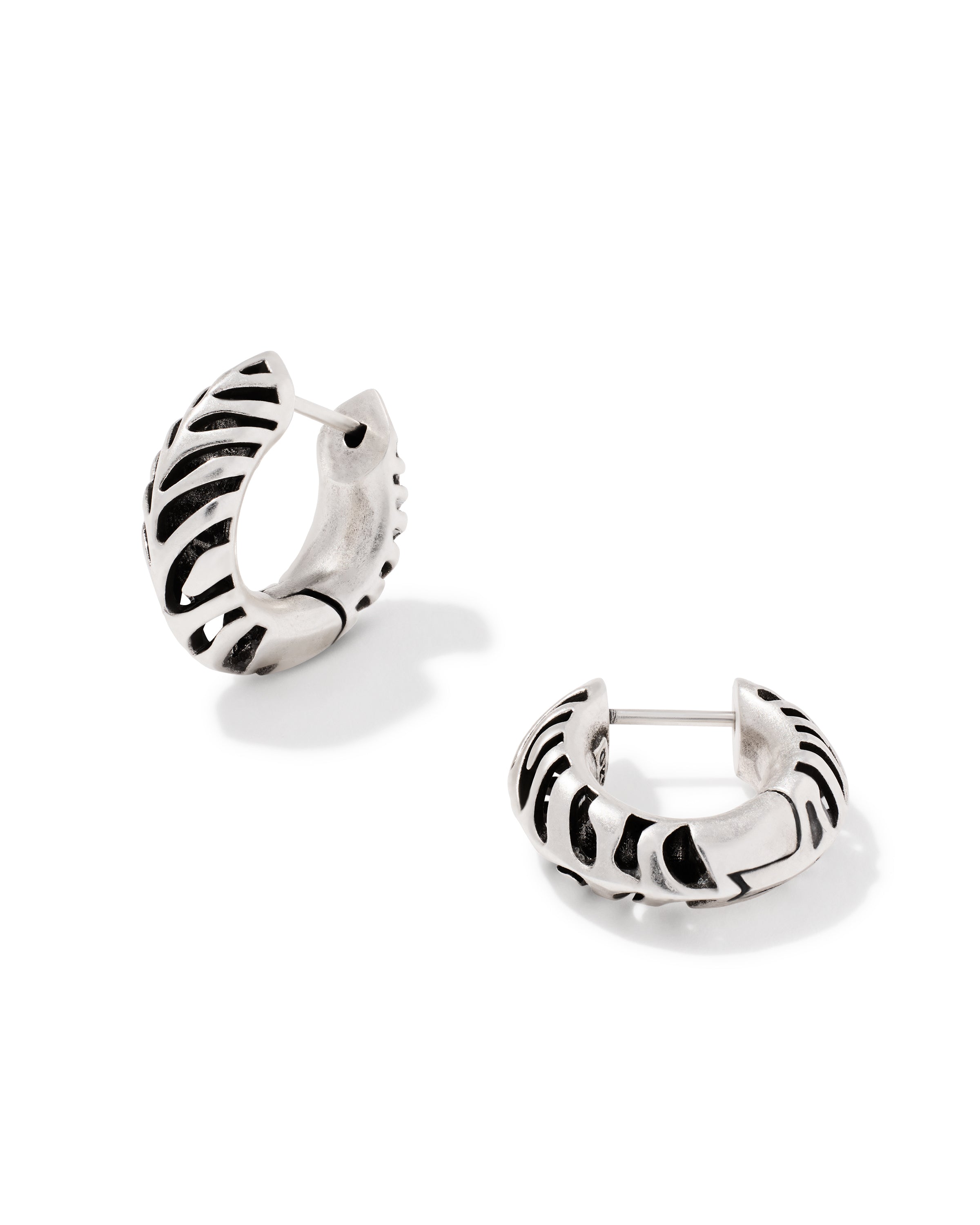Mikki Tiger Stripe Huggie in Silver