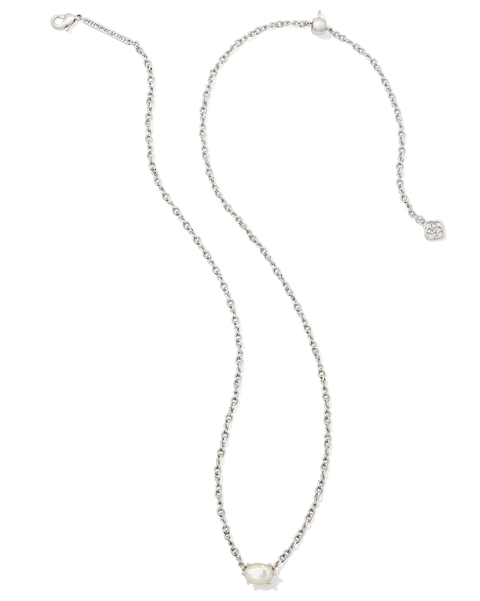 Cailin Pendant Necklace in Silver Ivory Mother of Pearl
