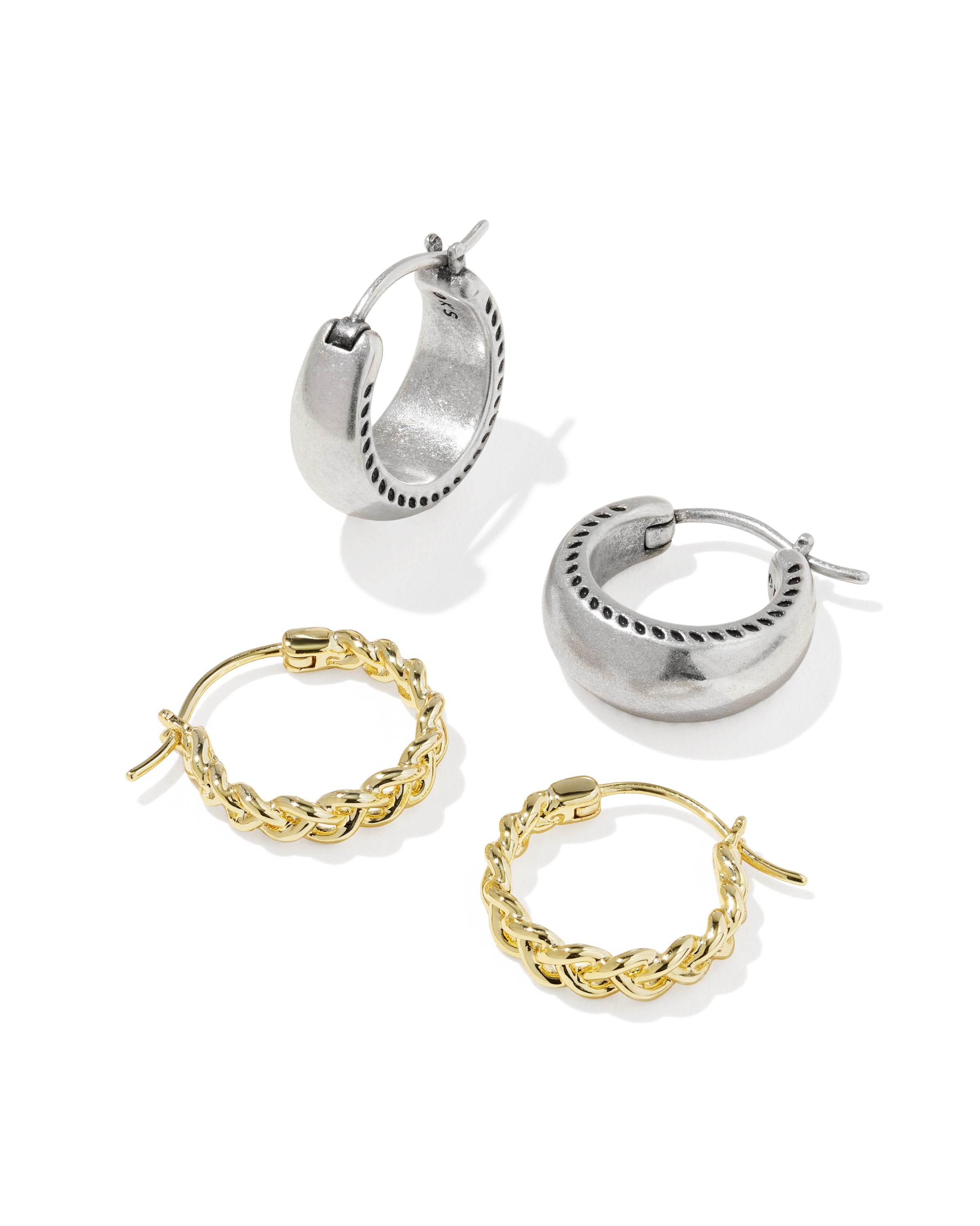 Gabriella Set Huggie Earring in Mixed Metal