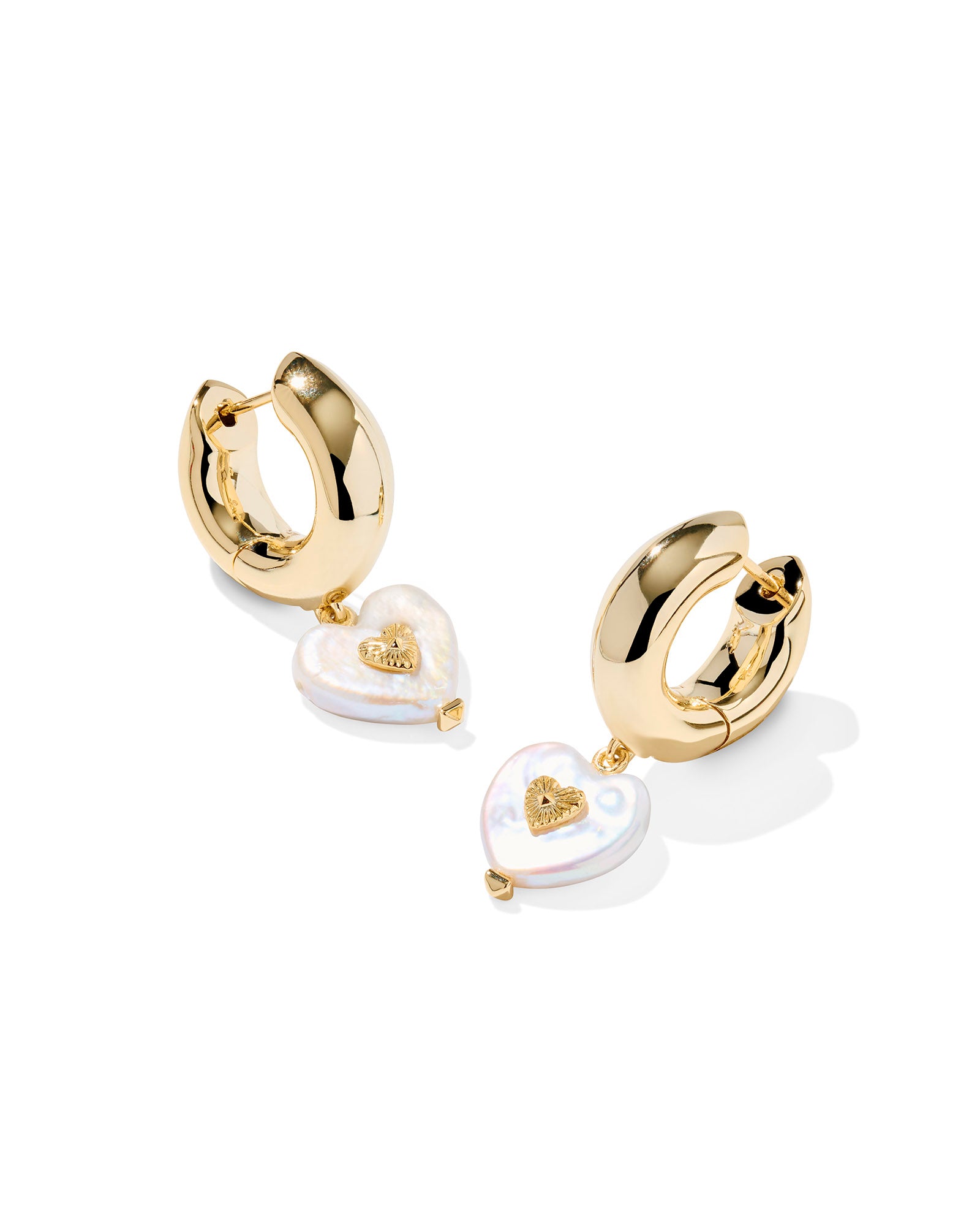 Sasha Heart Huggie Earing Freshwater Pearl in Gold