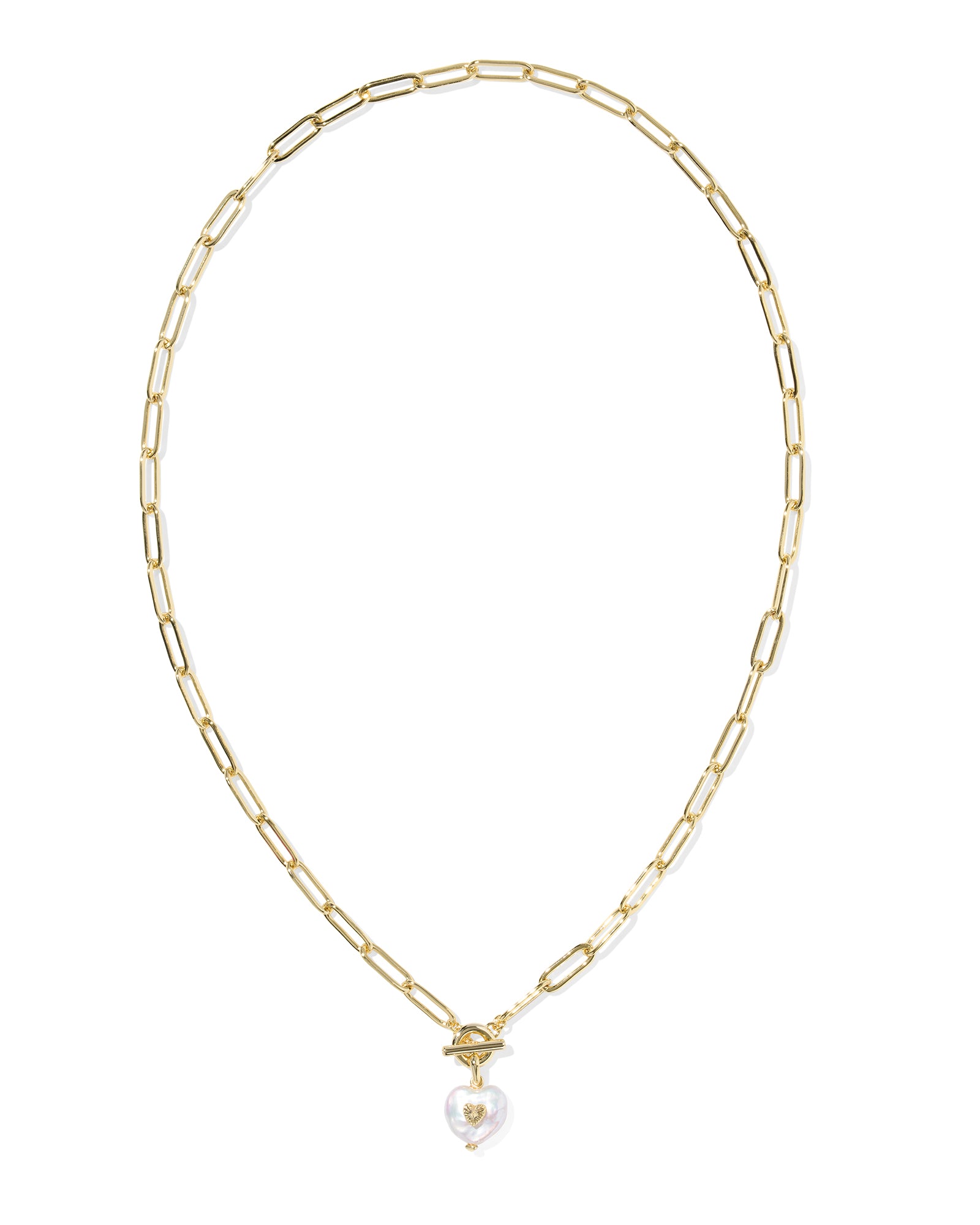 Sasha Heart Short Pendant Necklace in Gold Freshwater Pearl