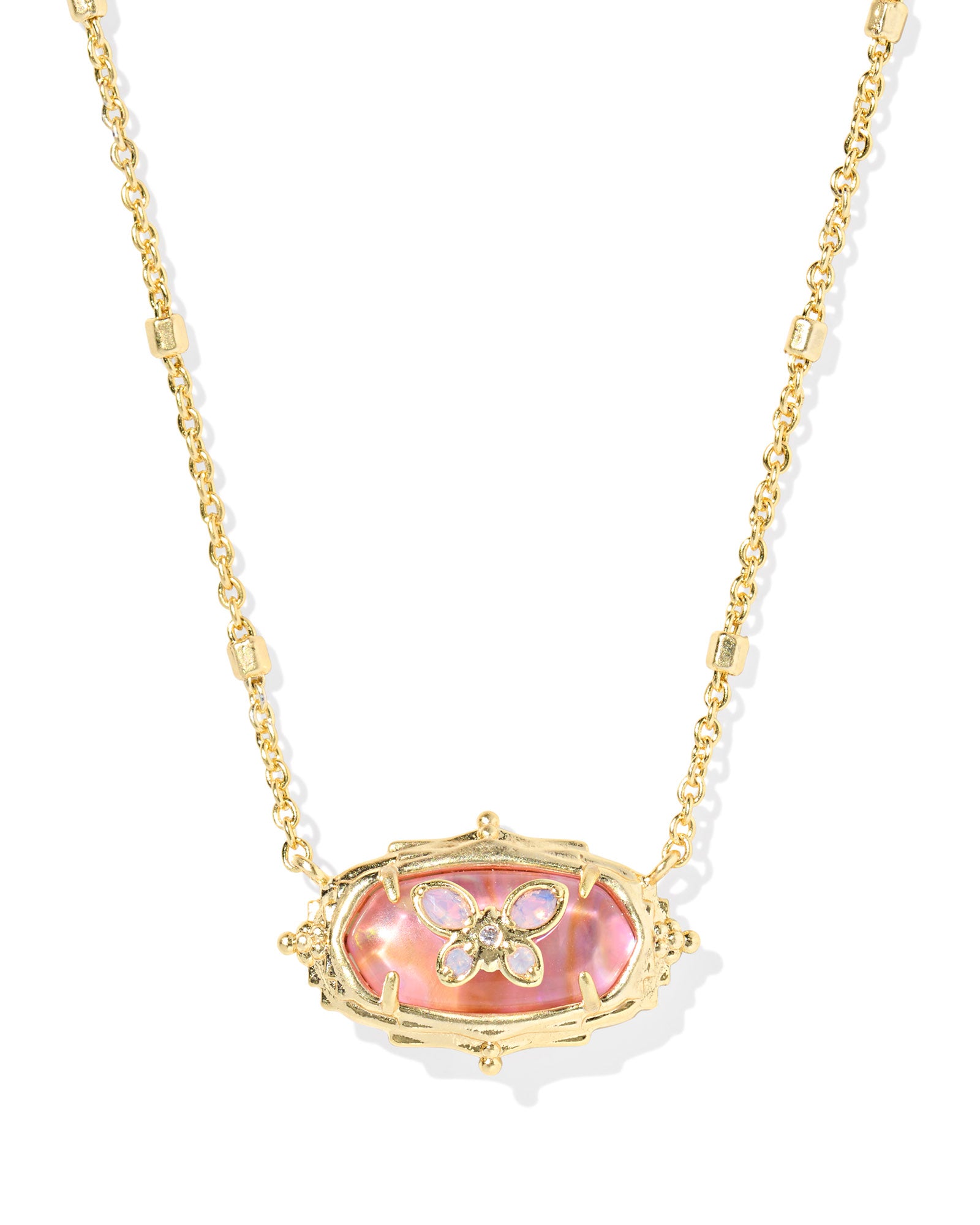 Dolly Parton Elisa Butterfly Gold Light Pink Iridescent Abalone