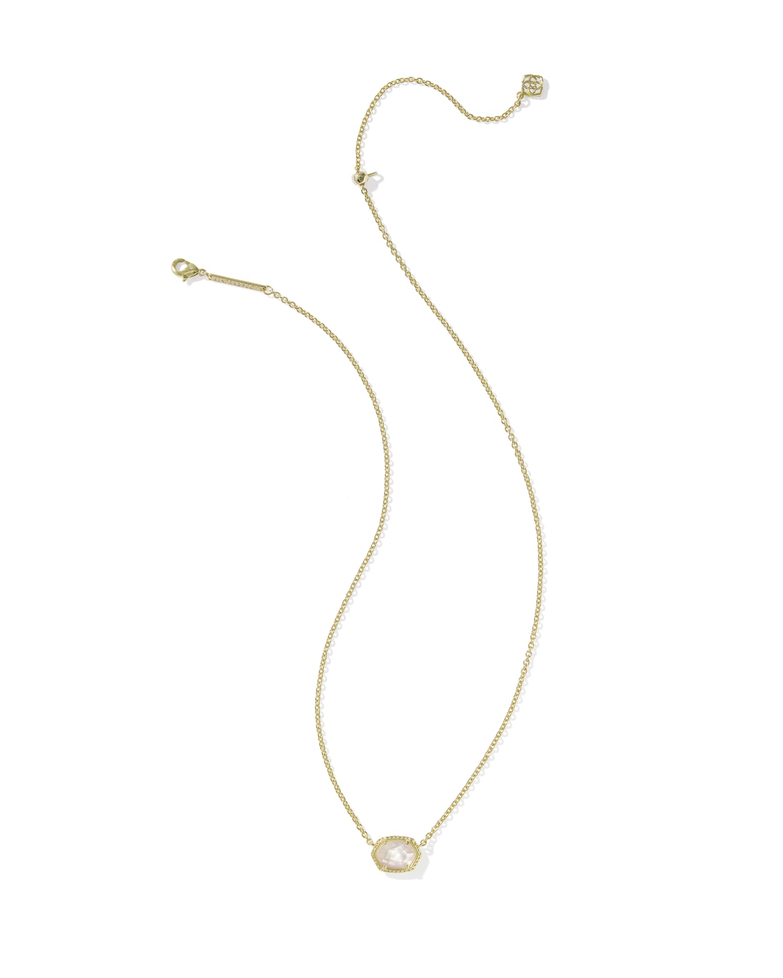 Daphne Frame Pendant Necklace Gold Ivory MOP