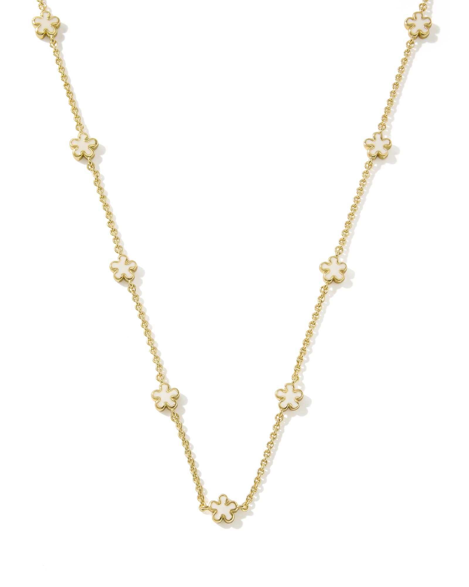 Jane Strand Necklace in Gold White Enamel