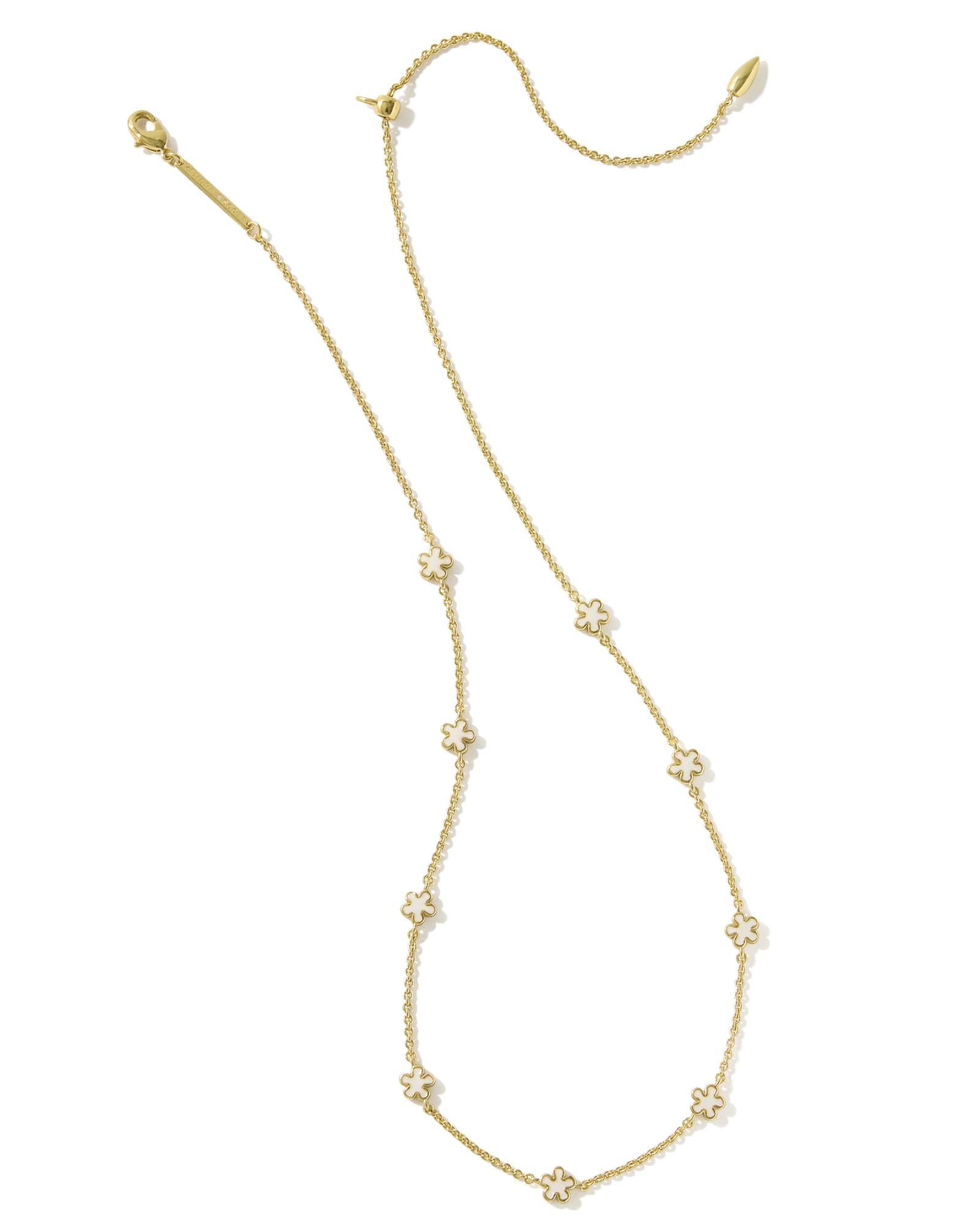 Jane Strand Necklace in Gold White Enamel