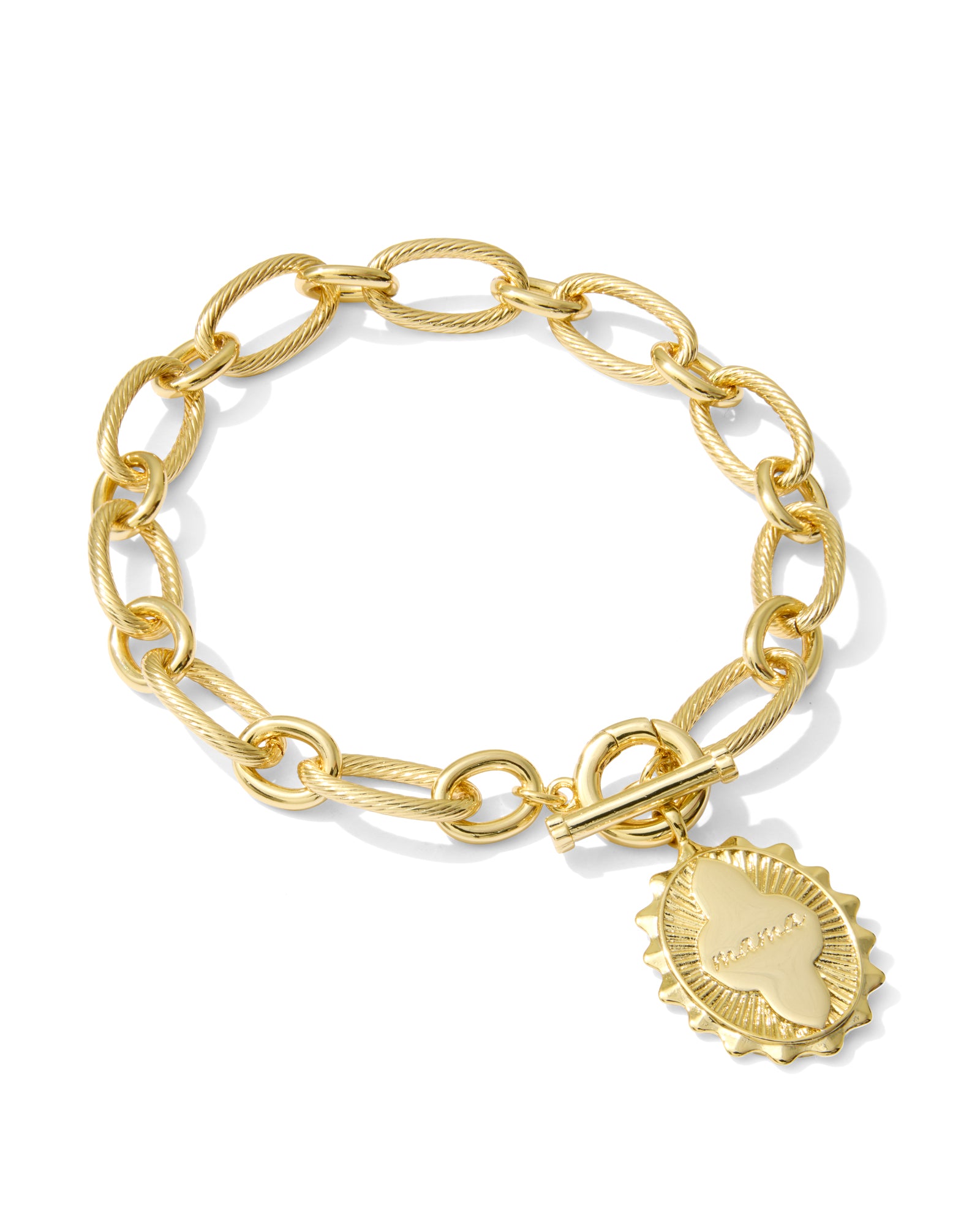 Mama Link Chain Bracelet in Gold Metal