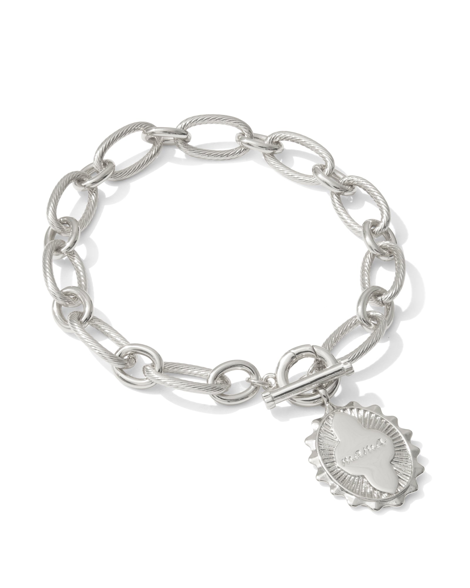 Mama Link Chain Bracelet in Silver Metal
