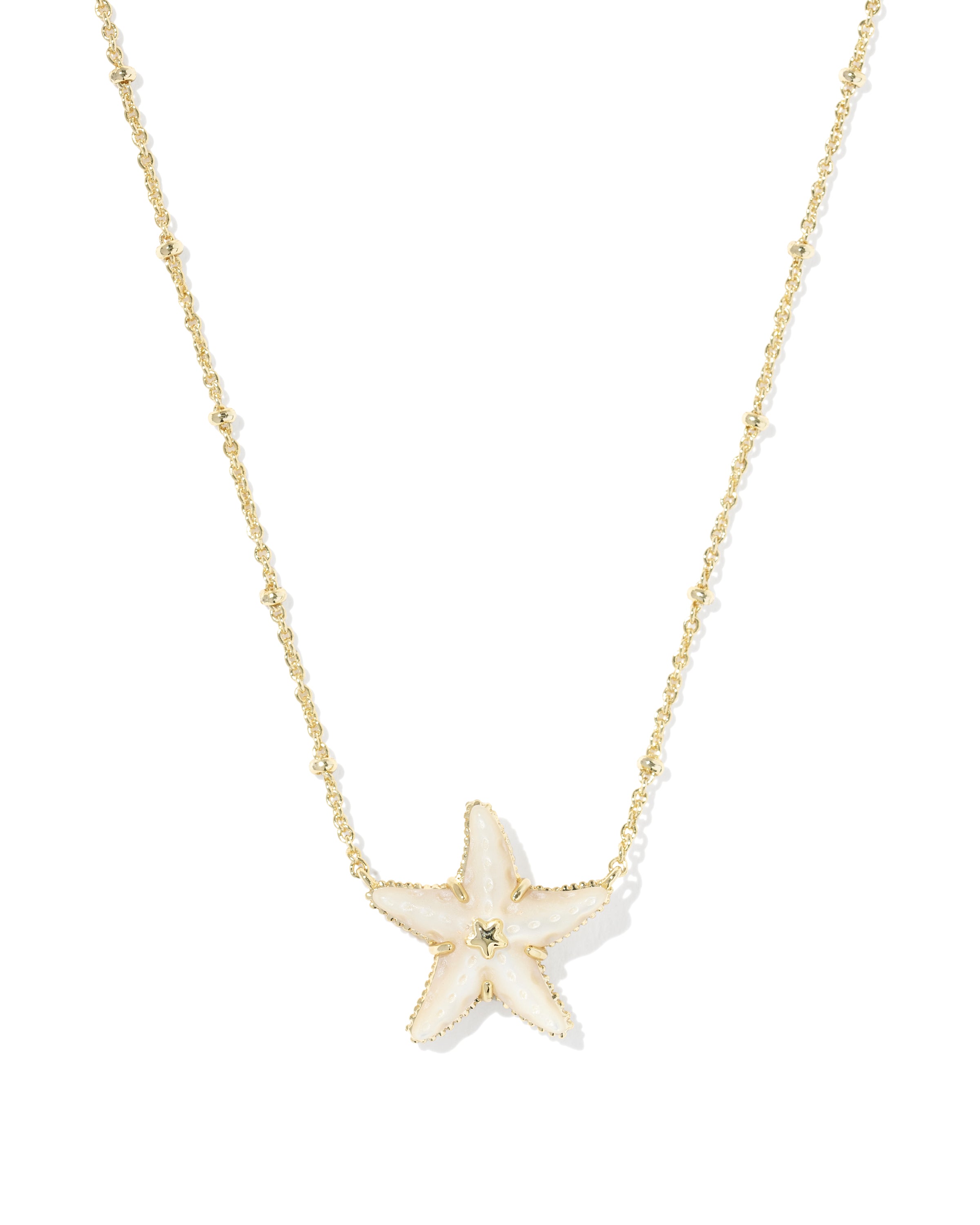 Parker Starfish Pendant Necklace in Gold with MOP