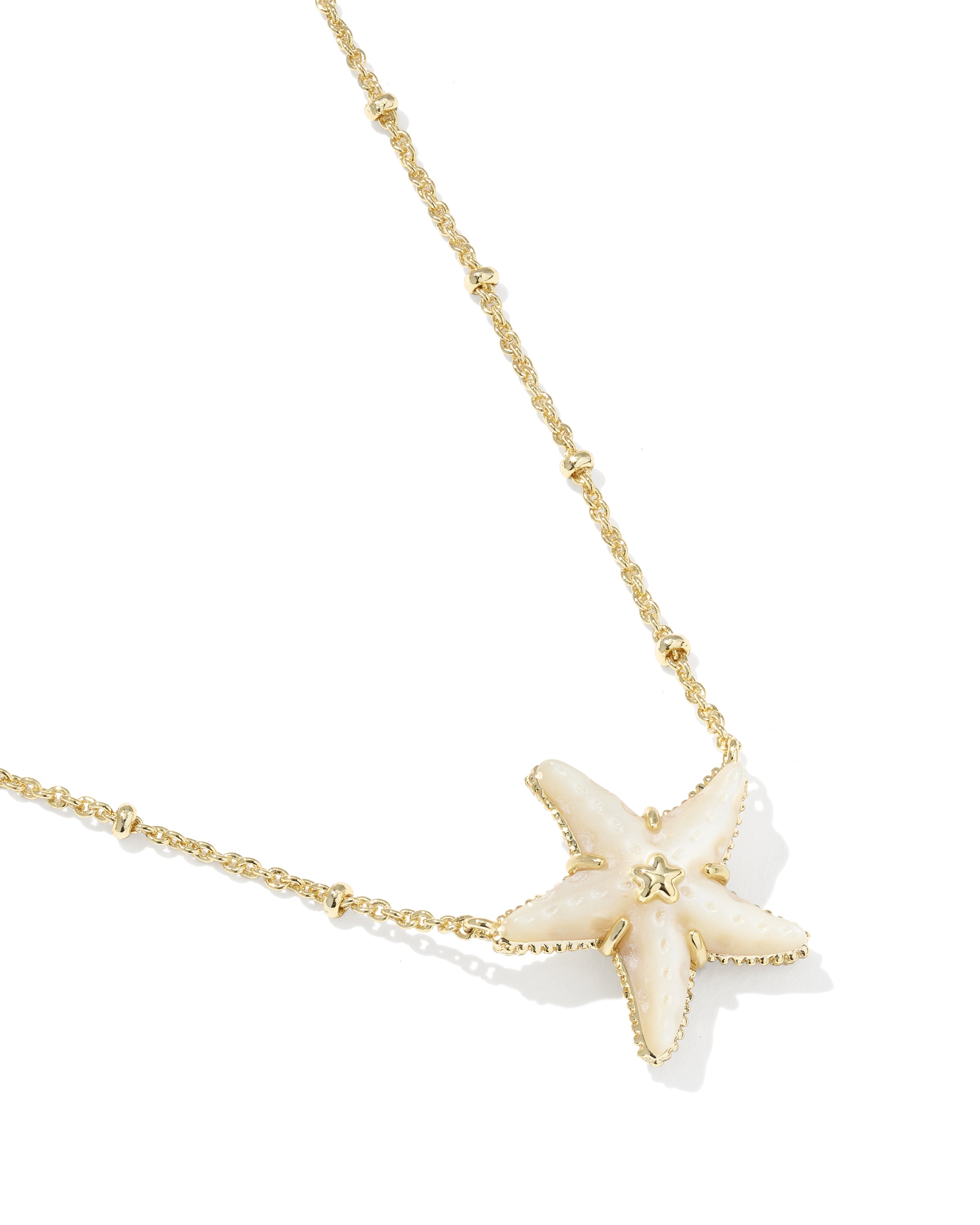 Parker Starfish Pendant Necklace in Gold with MOP