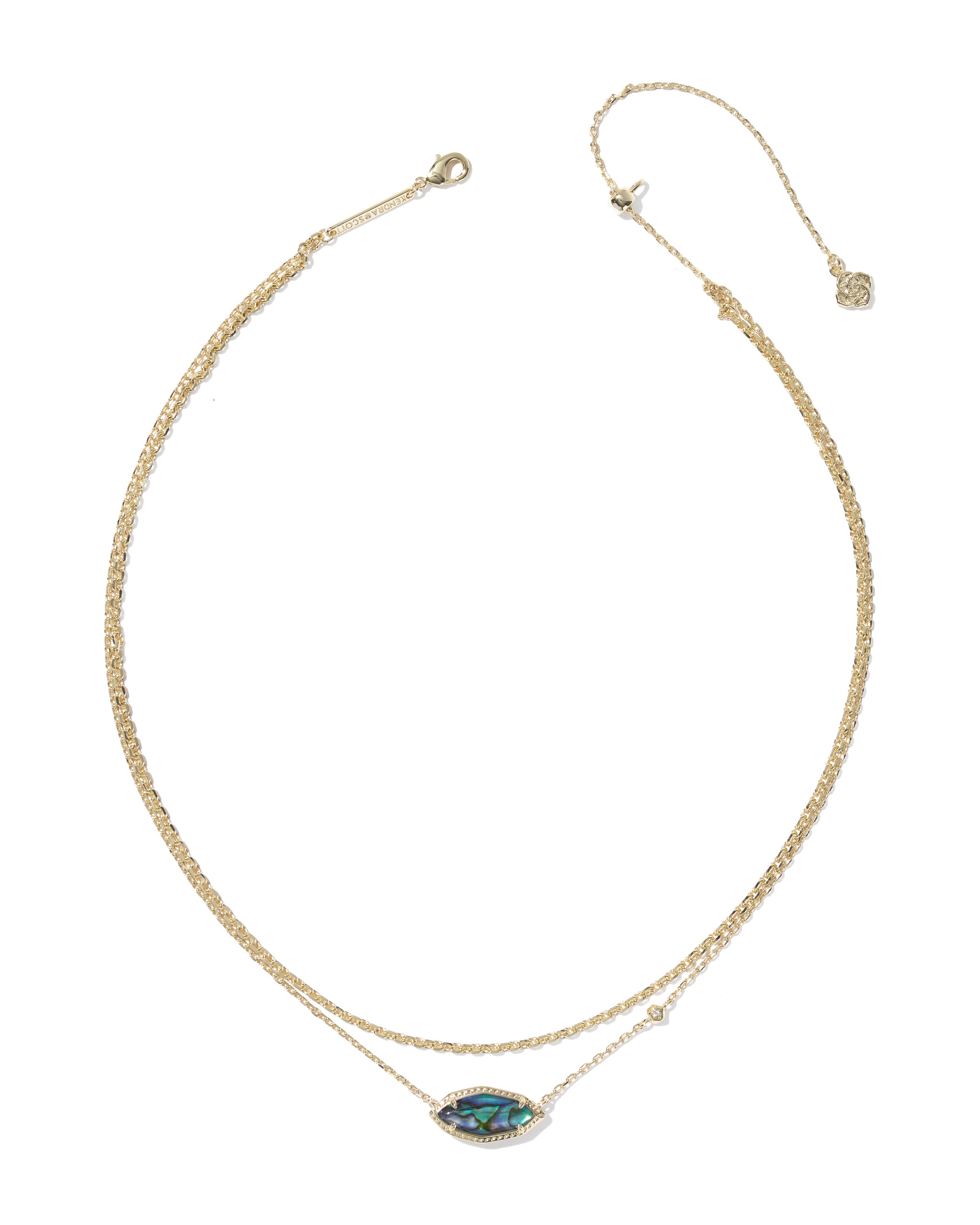 Ophelia Multi Strand Necklace in Gold Abalone Shell