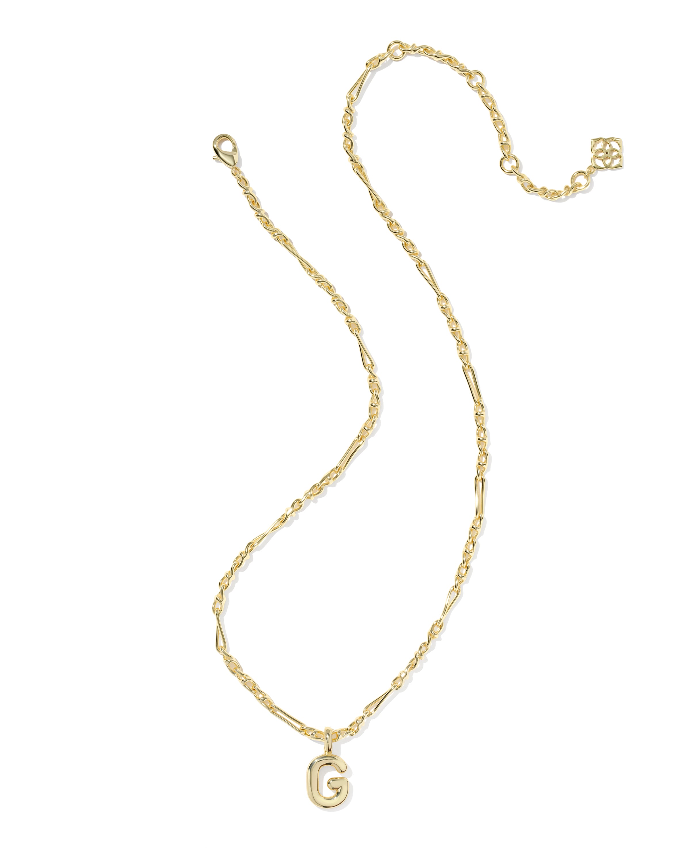 Bubble Letter G Pendant Necklace in Gold