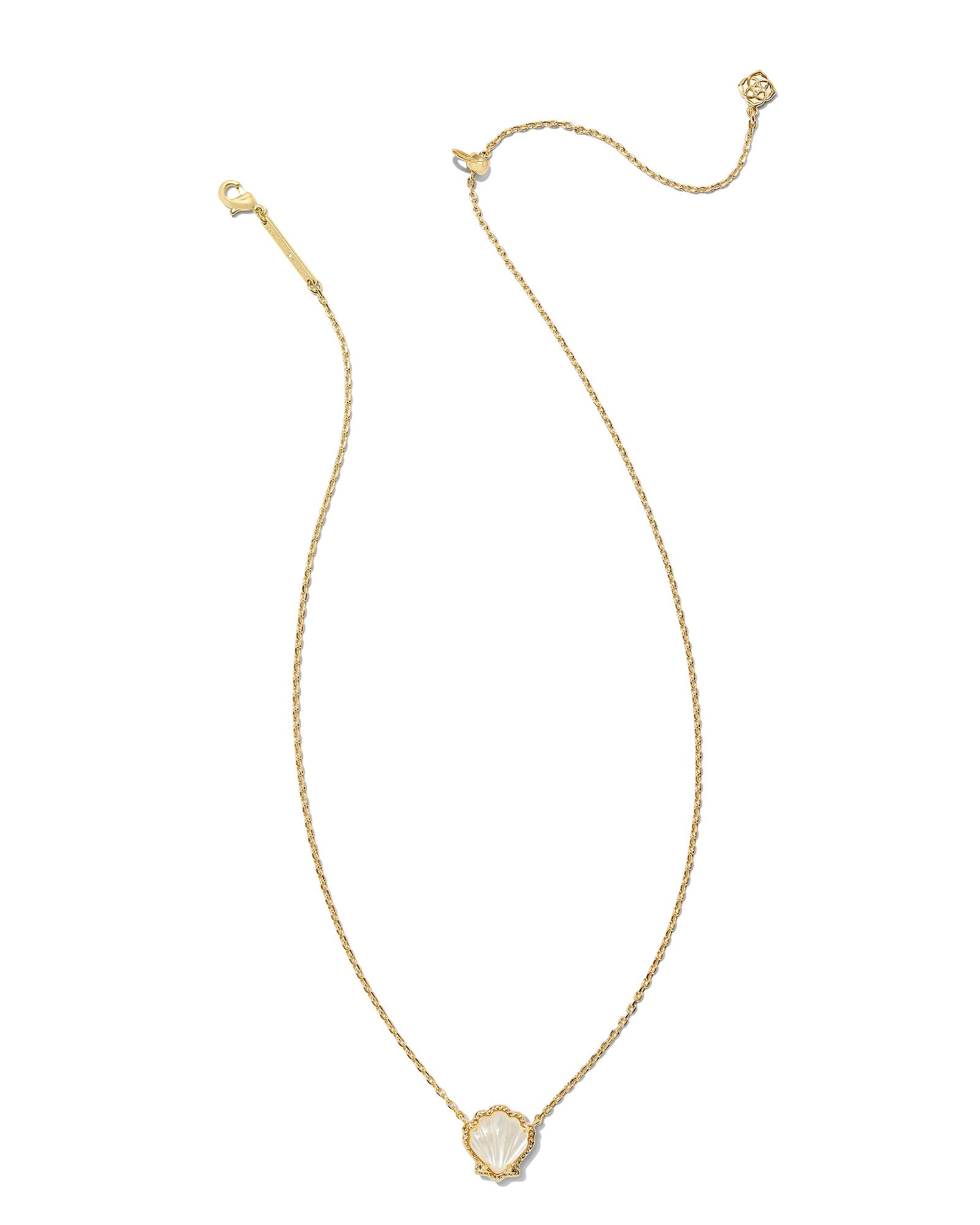Brynne Shell Pendant Necklace in Gold Ivory Mother of Pearl