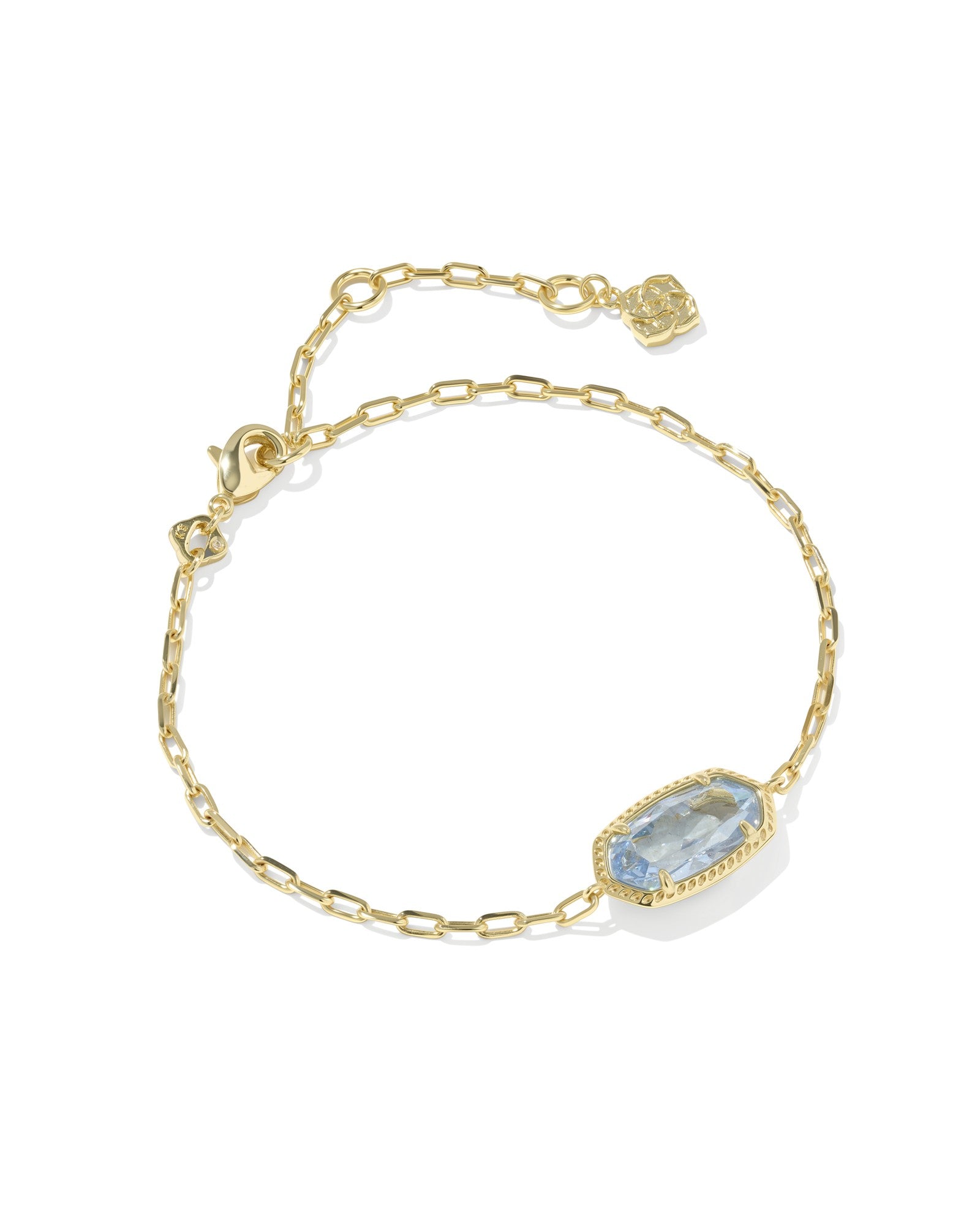 Elaina luxe chain bracelet gold light blue crystal
