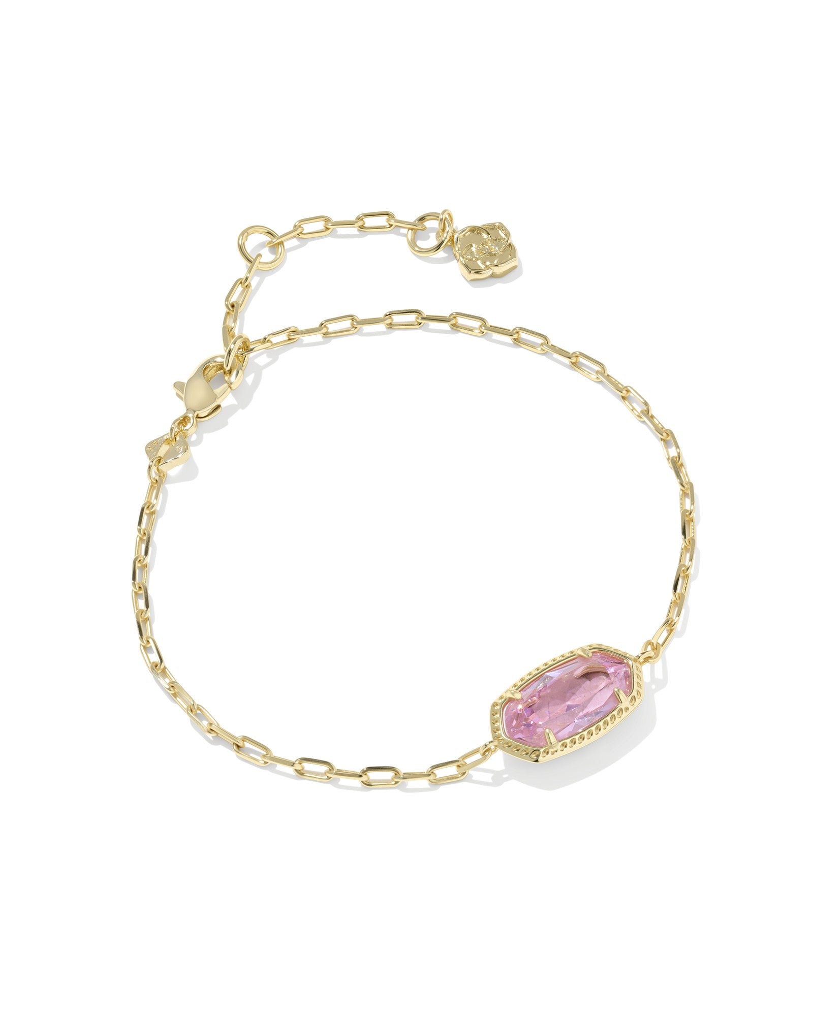 Elaina luxe chain bracelet gold light pink crystal