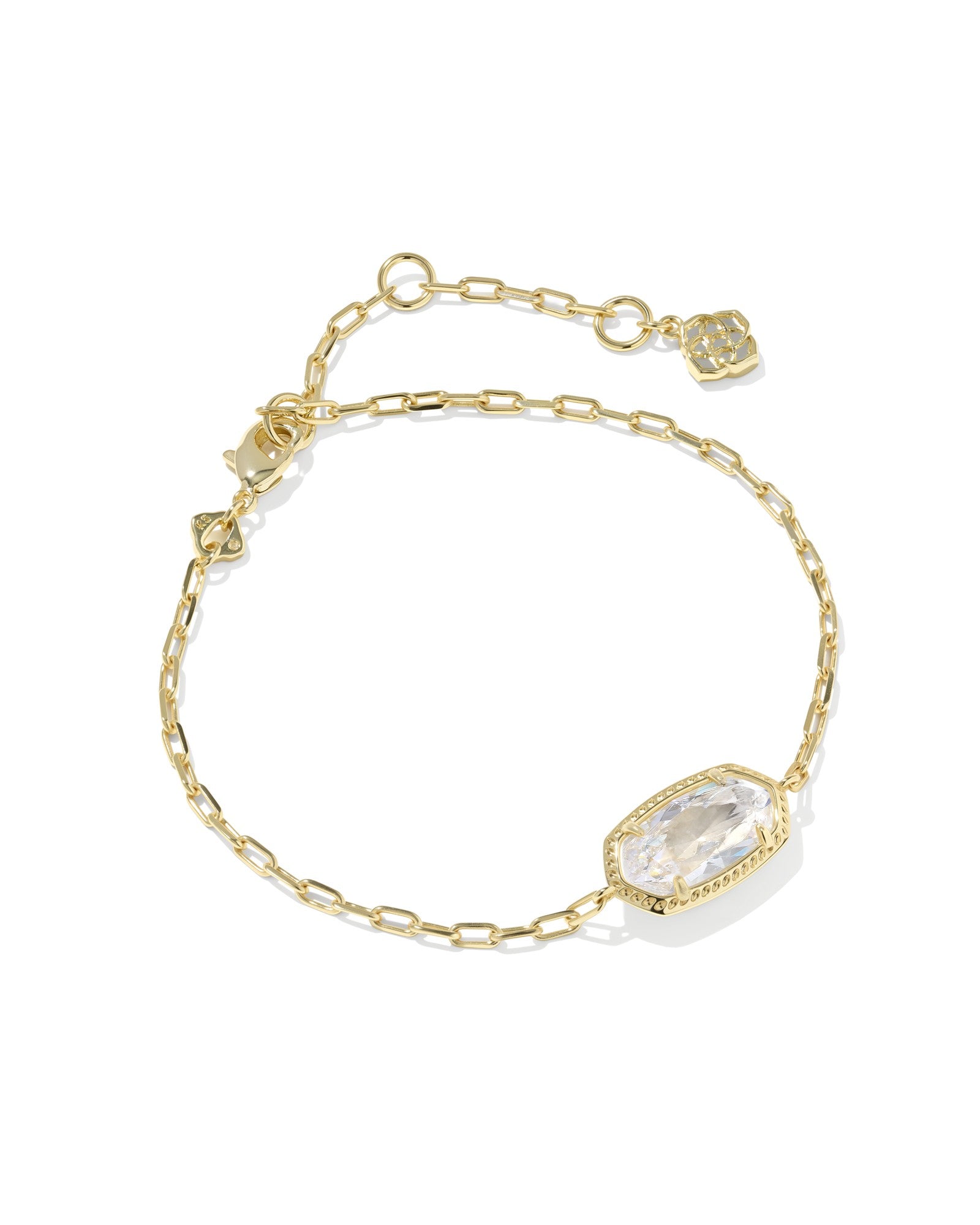 Elaina luxe chain bracelet gold white crystal