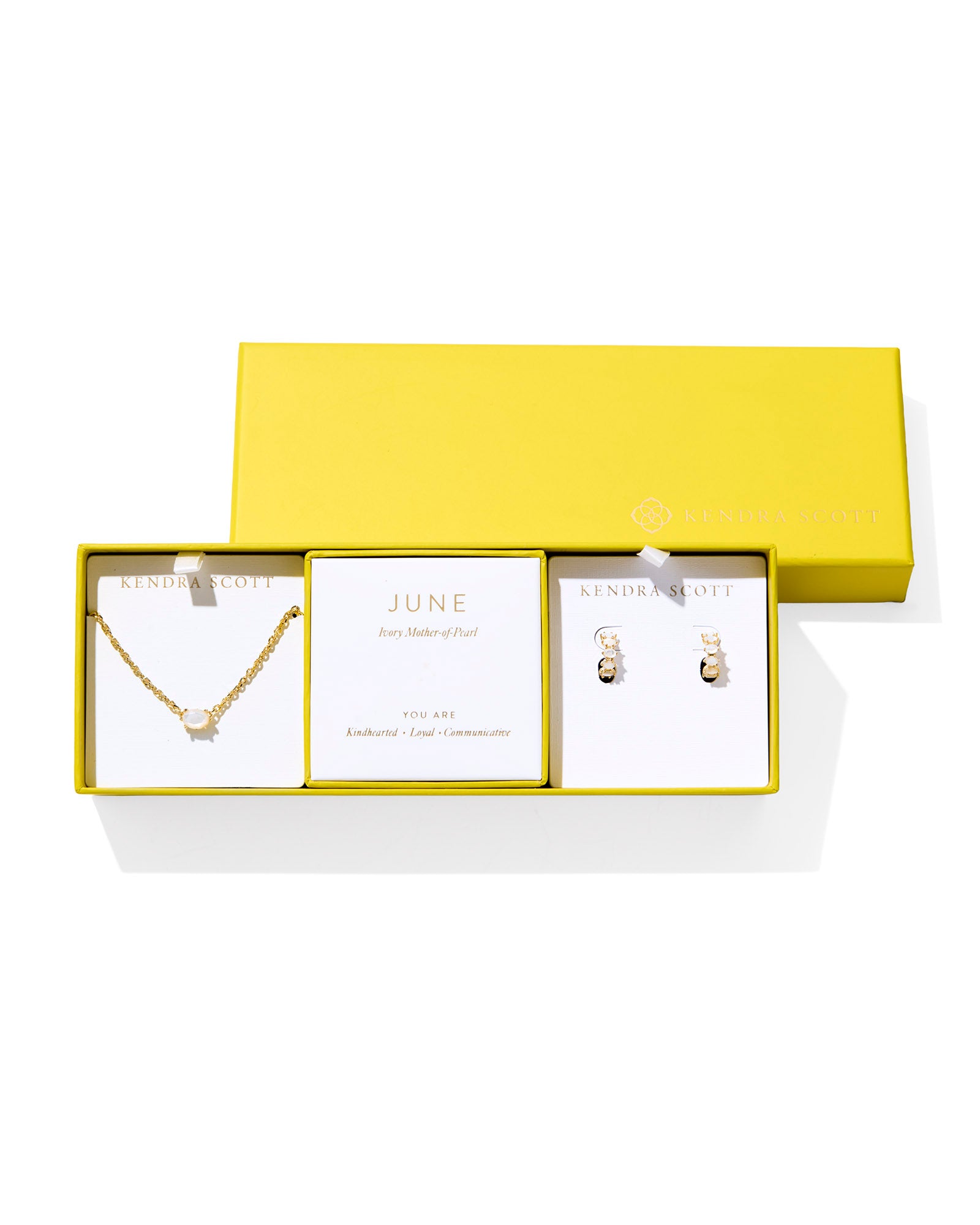 Cailin Birthstone Gift Set in Gold Ivory Mother of Pearl