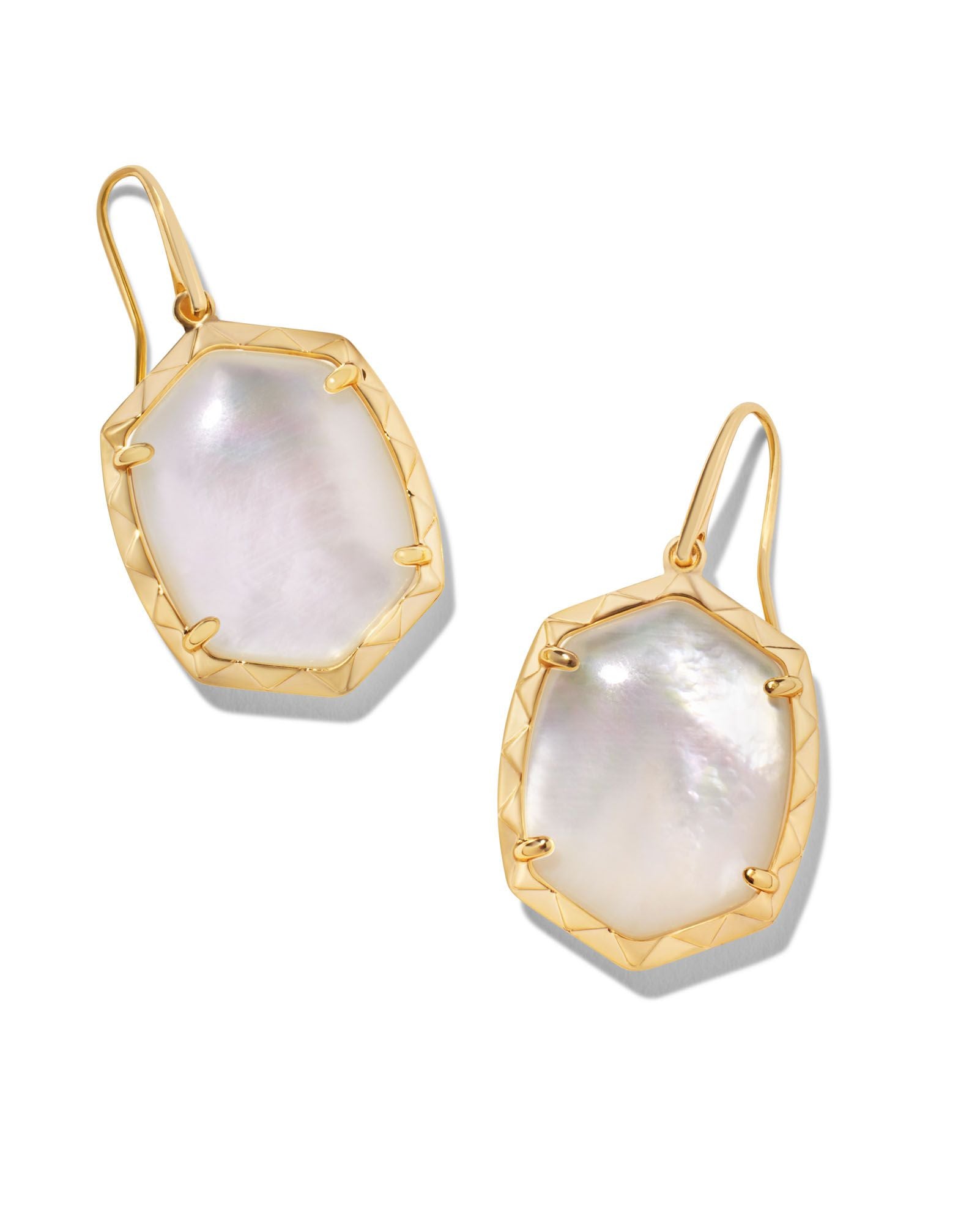 Daphne Drop Earring Gold Ivory Mother of Pearl