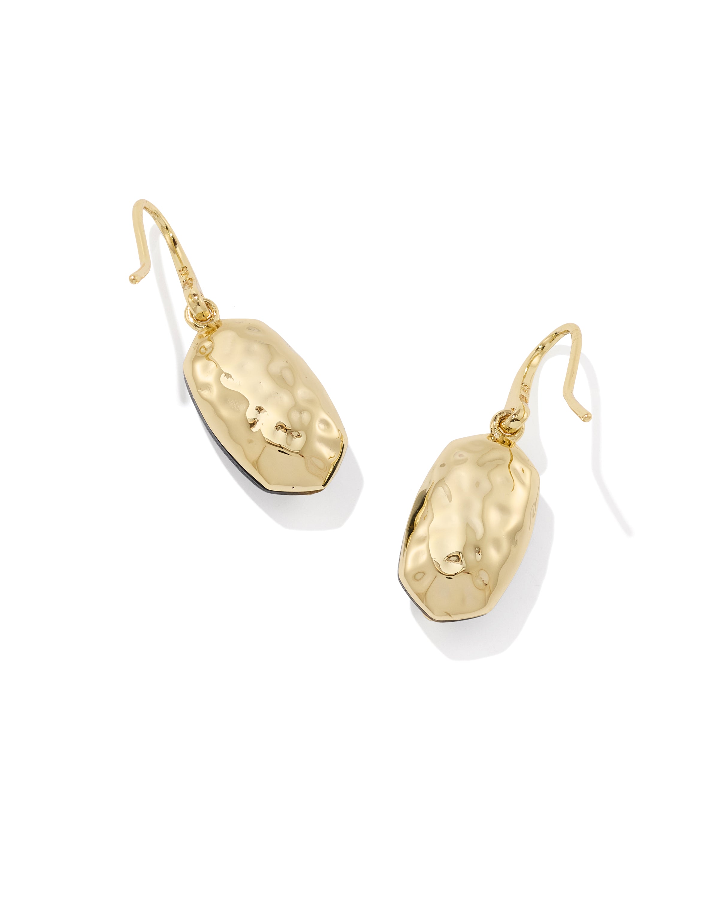 Lee Riveted Drop Earring Gold Dark Brown Hawks Eye