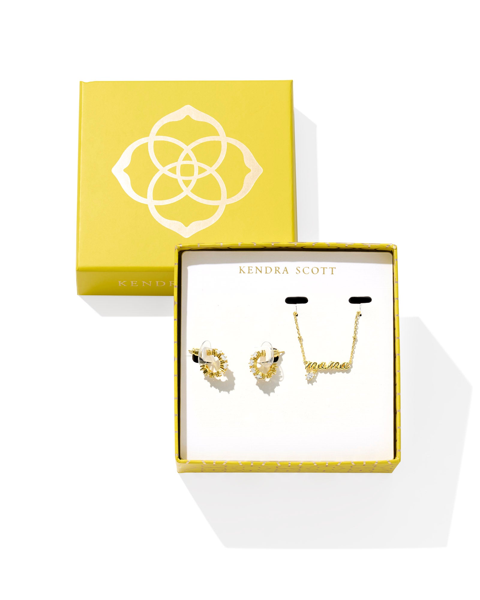 Mama & Cailin Gift Set in Gold White Crystal