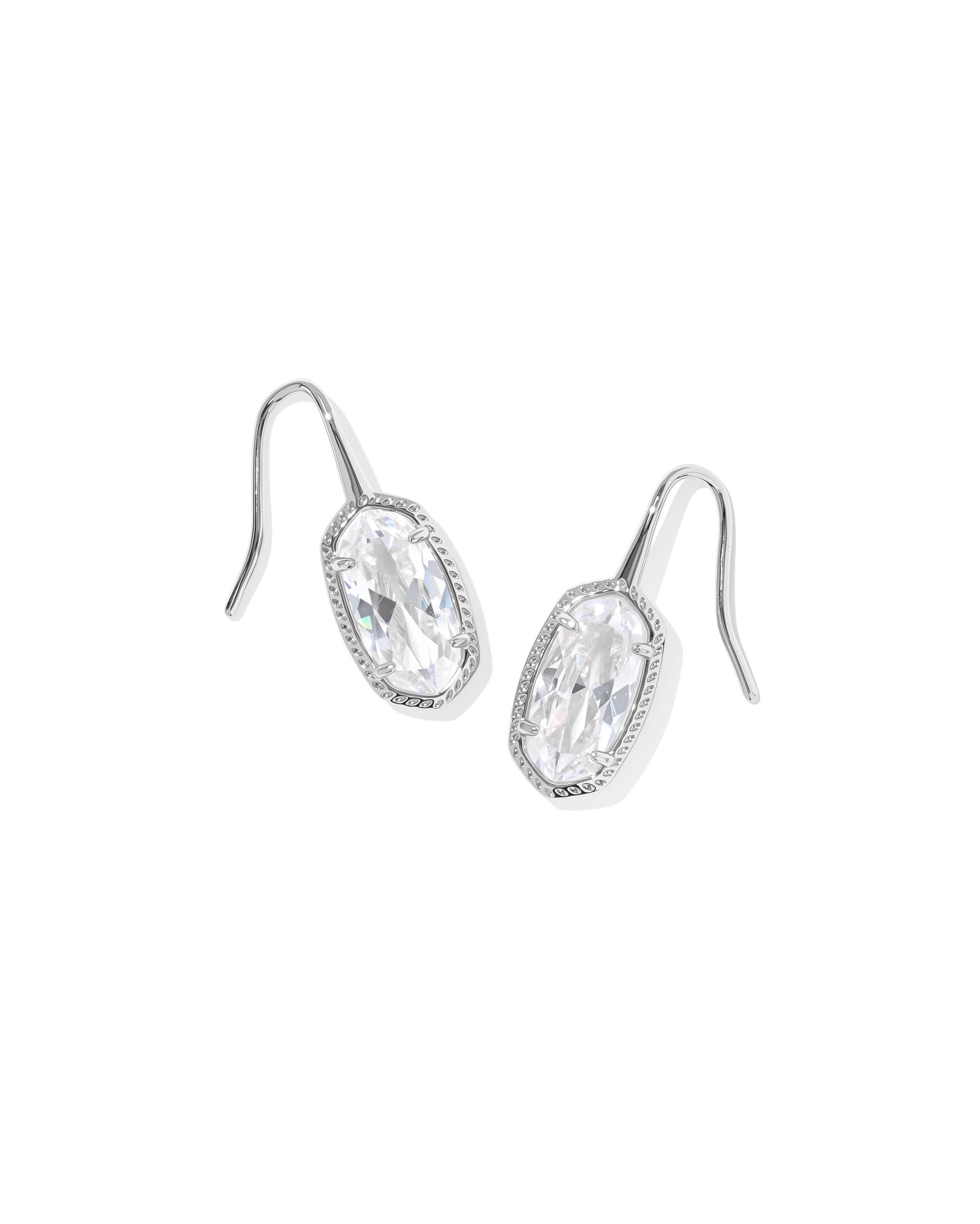 Lee Luxe Drop earrings silver white crystal