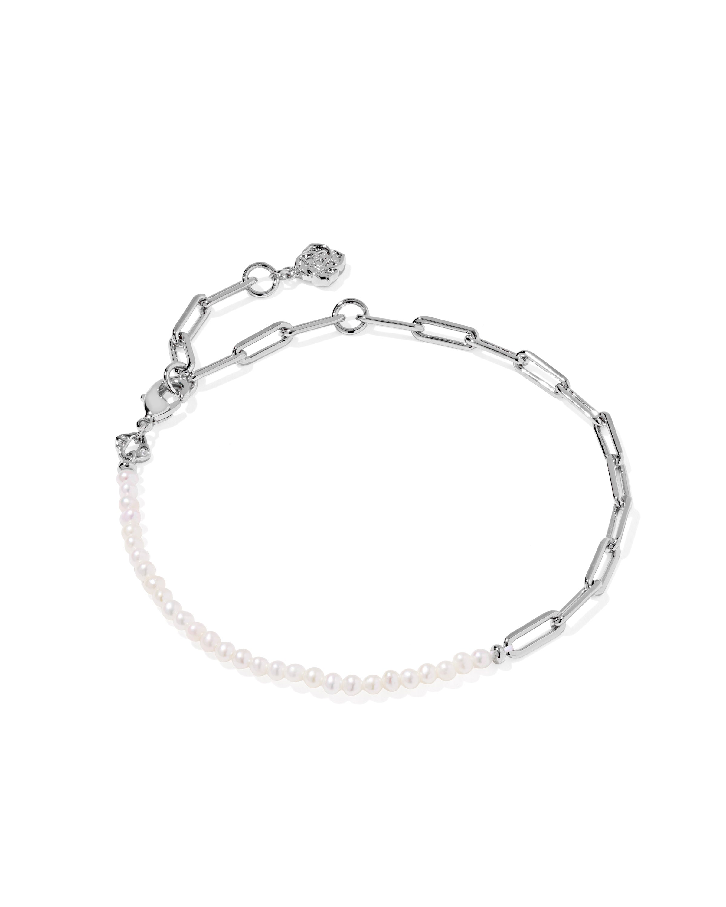 Markie half chain bracelet silver freshwater cultured pearl