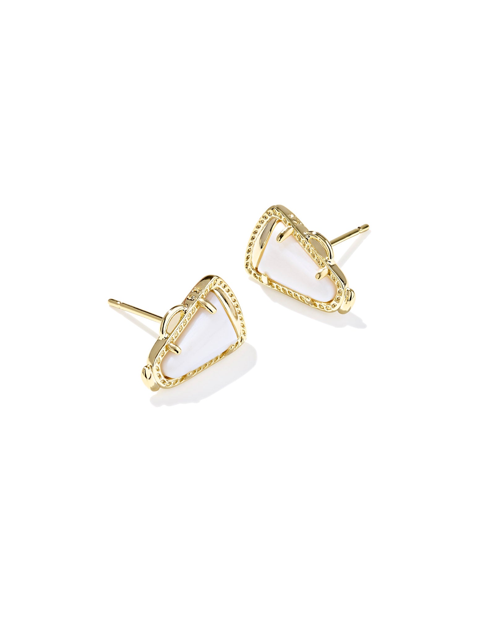 Cheer Stud in Gold White Mother of Pearl