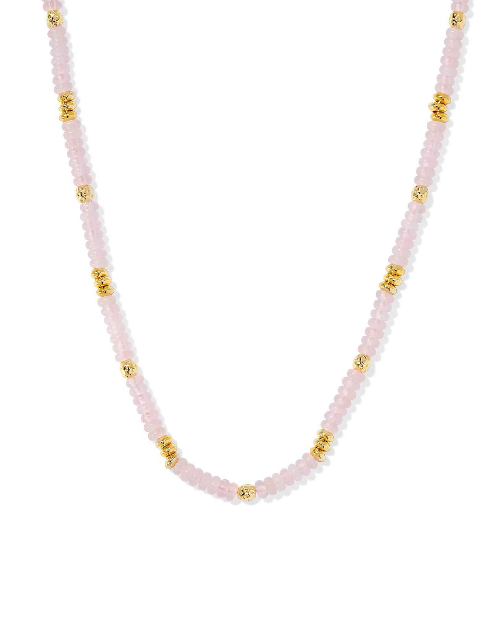 Deliah Strand Necklace in Gold Rose Quartz