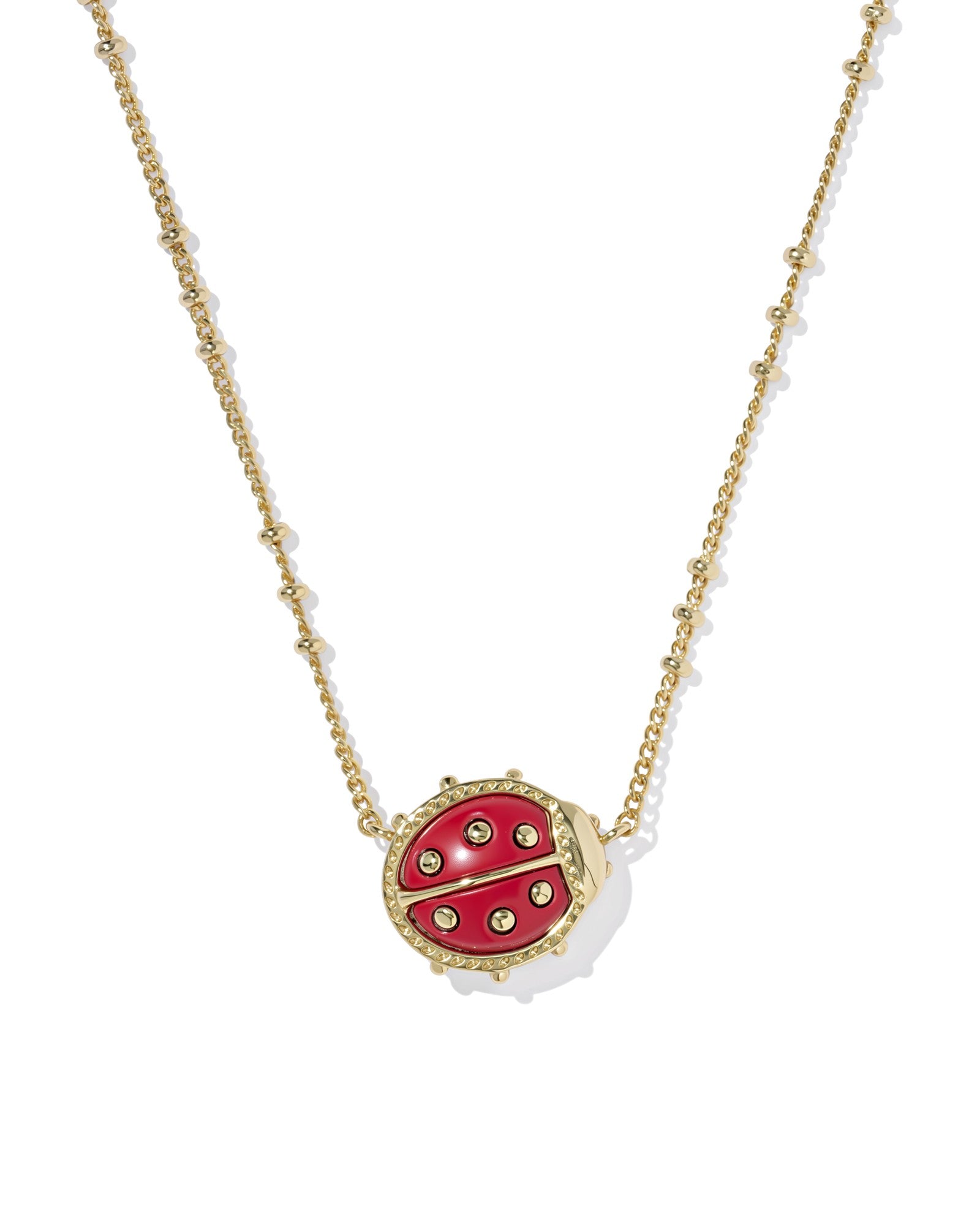 Ladybug Gold Short Pendant Necklace