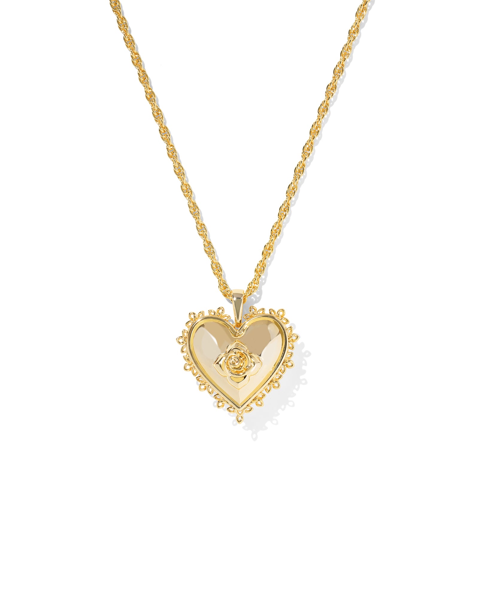 Mallory Rose Locket Short Pendant Necklace in Gold Metal