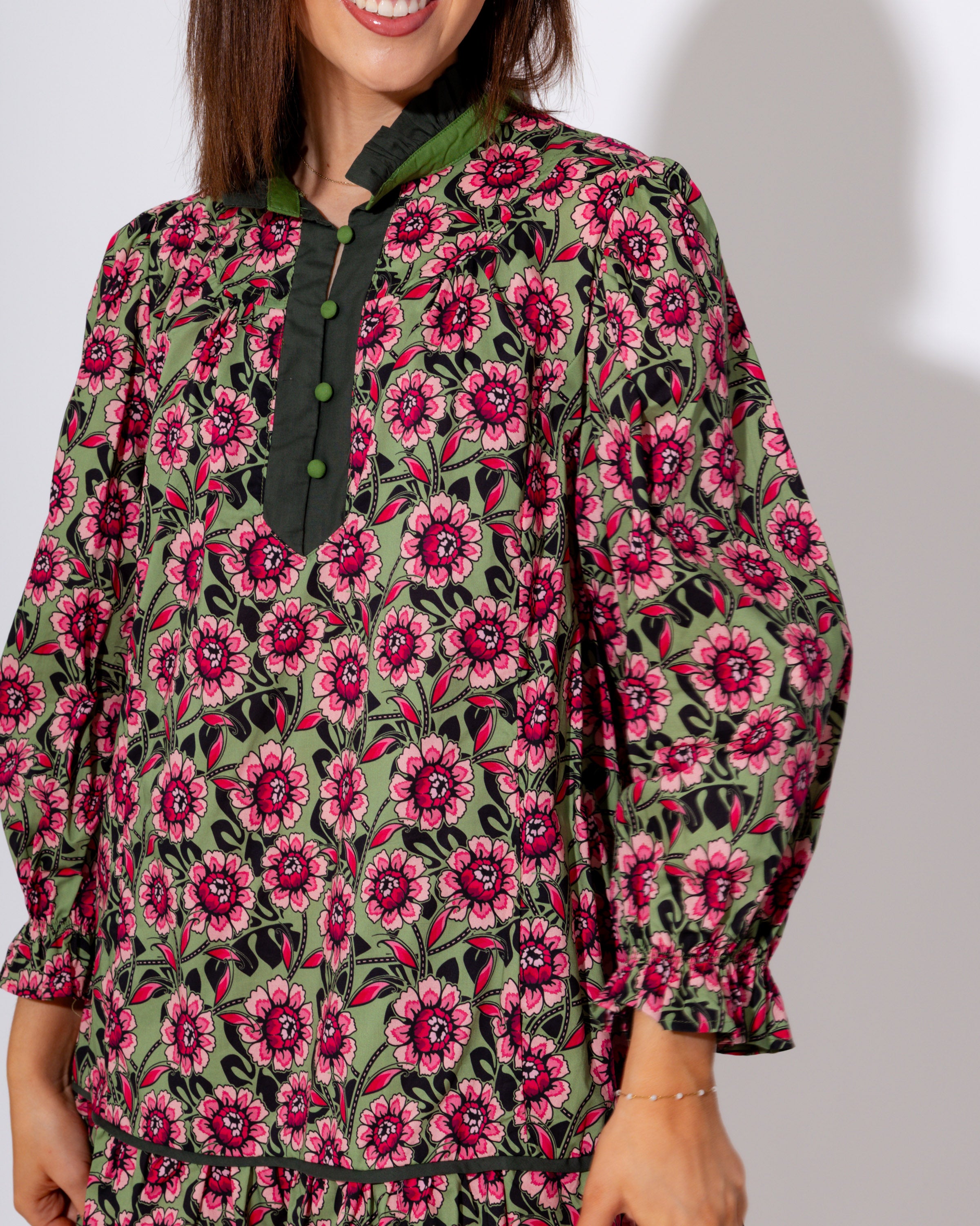 The Magenta Moment Puff Sleeve Dress