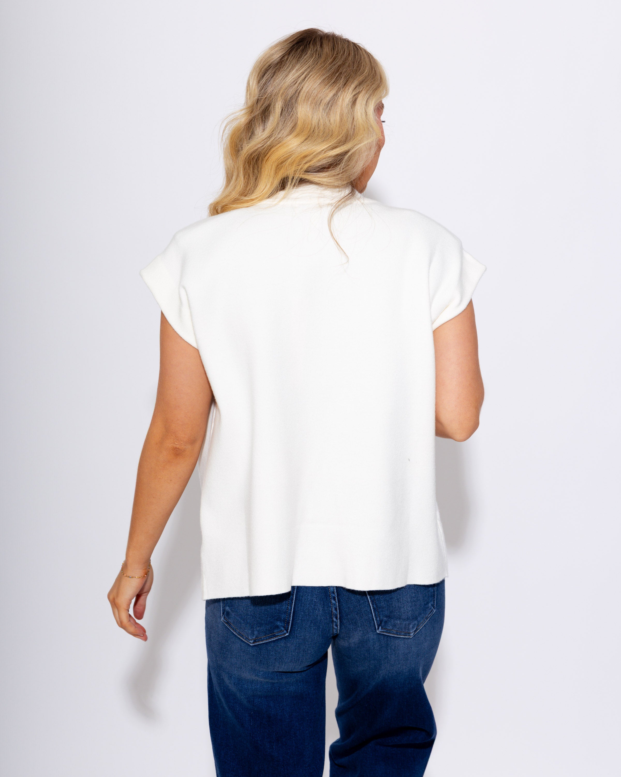 Oversized Single Button Sweater Vest