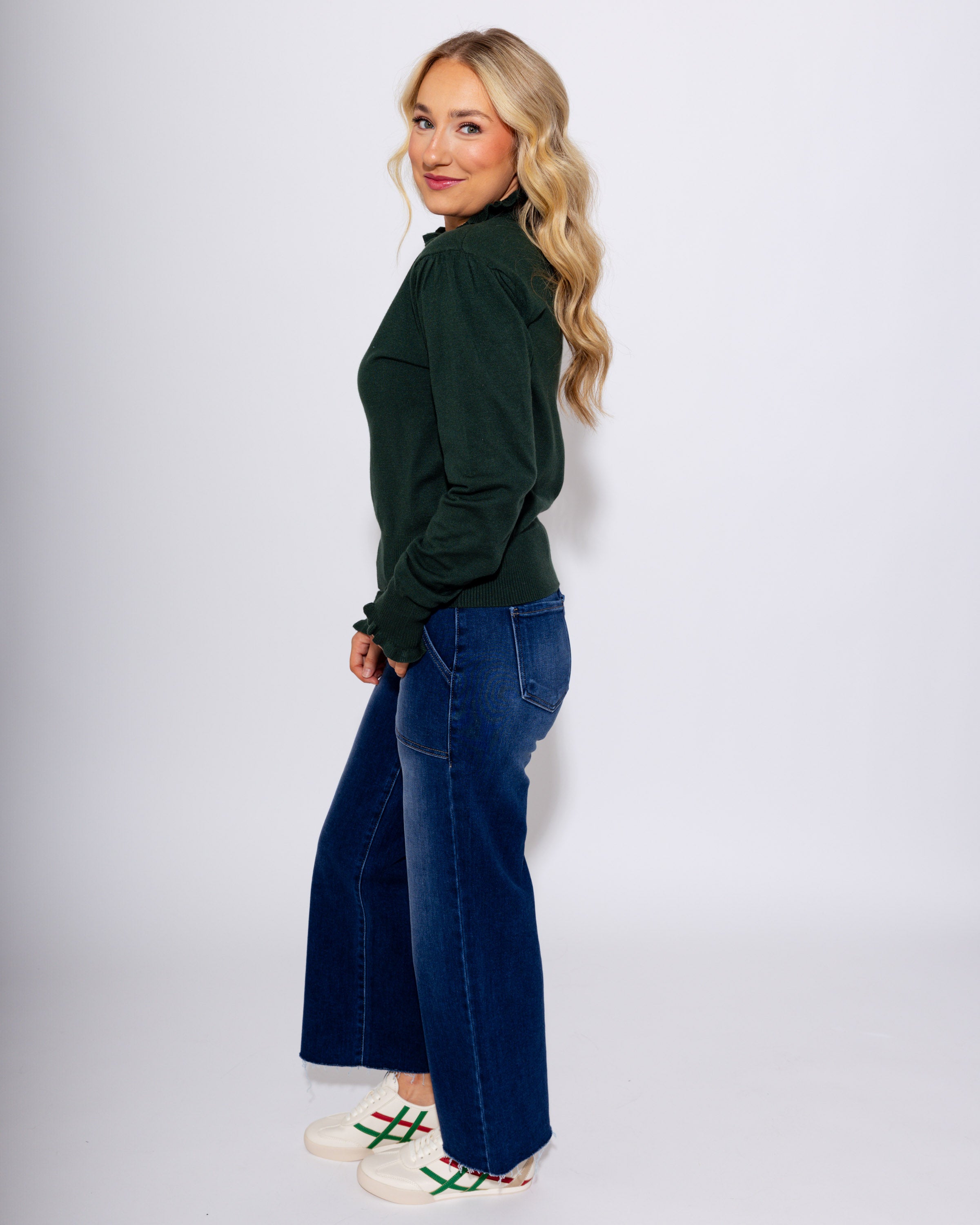 Petite Palazzo Jeans in Dark