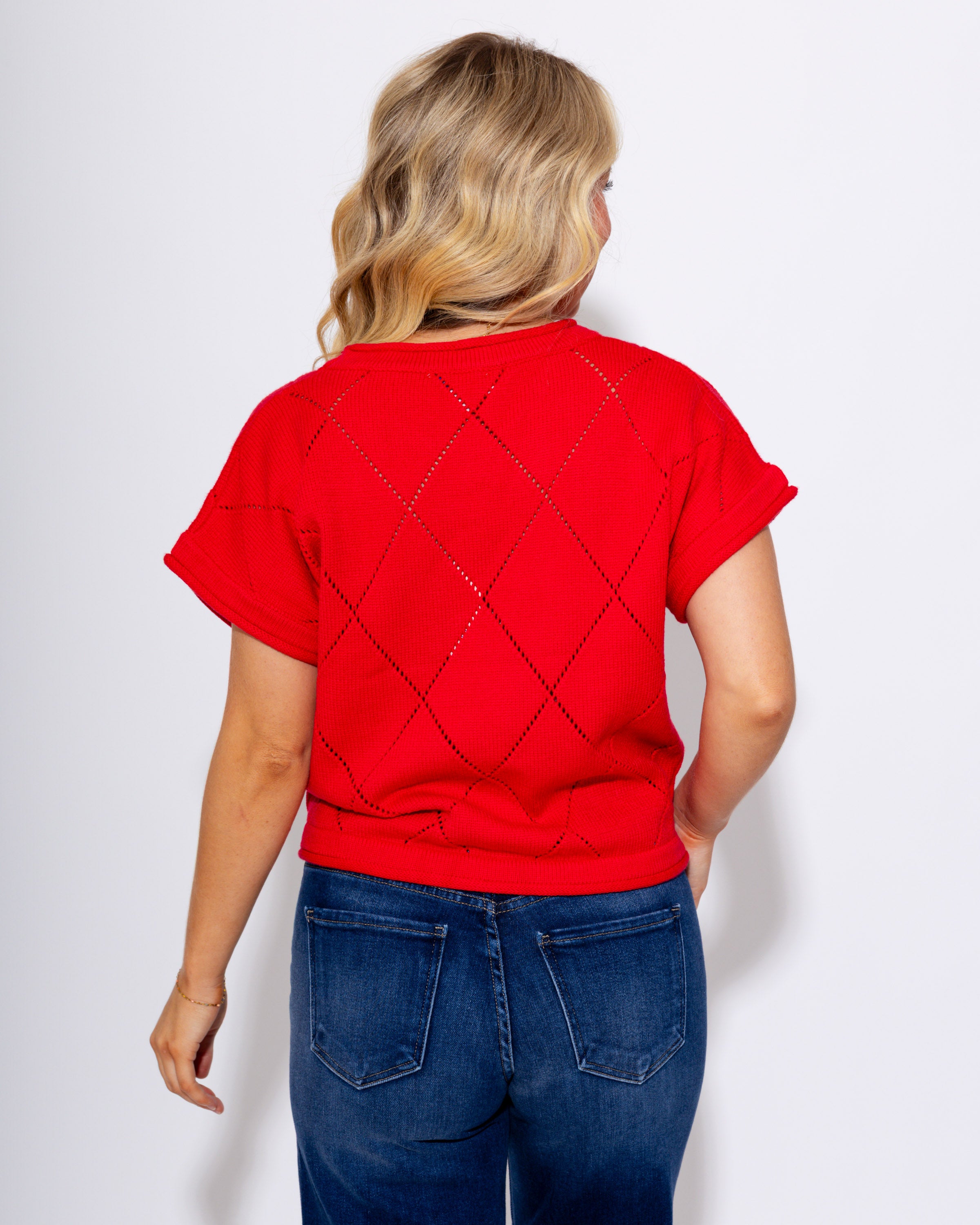 Bow Detail Checked Sweater