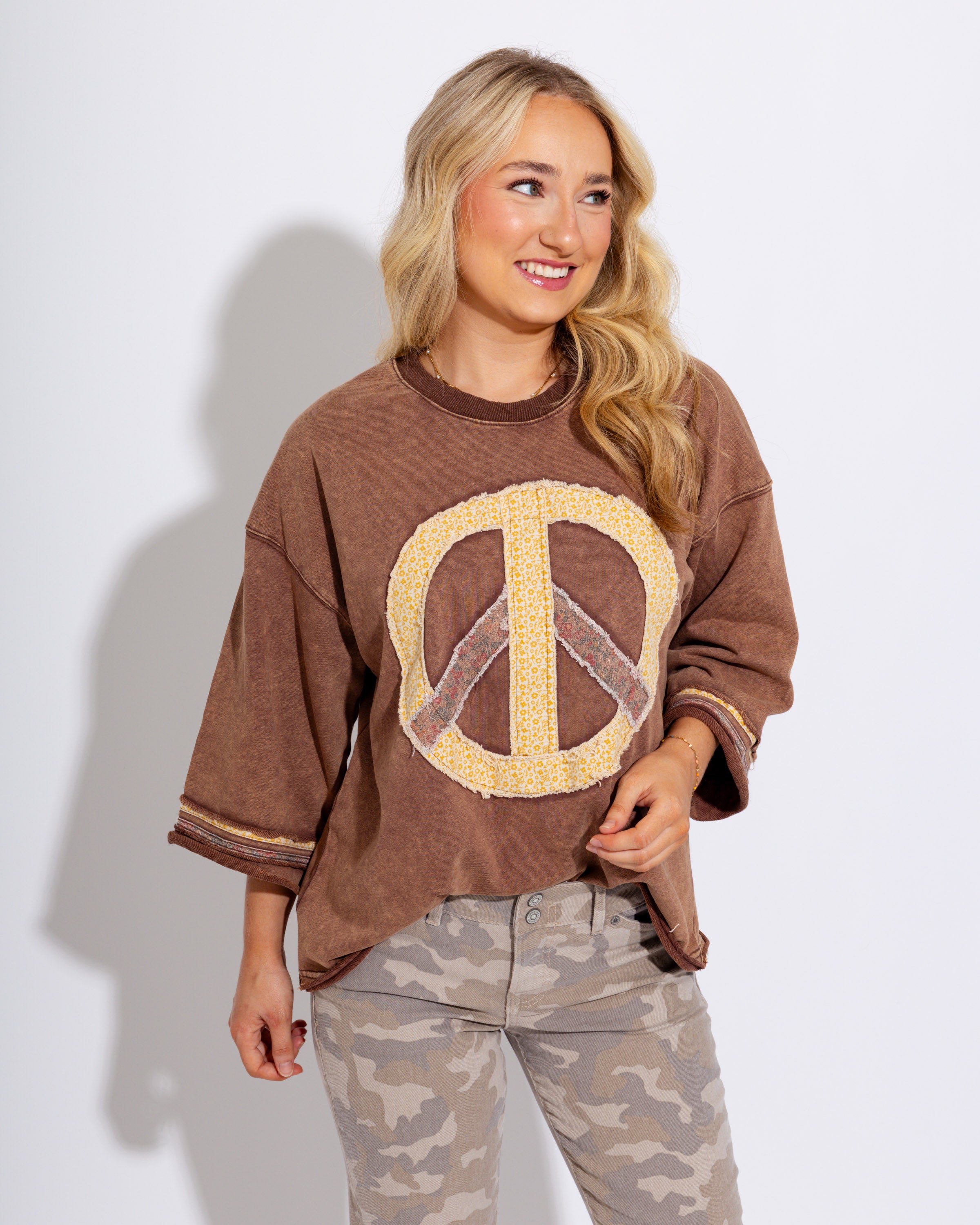 Mineral Wash Peace Patch Graphic Tee