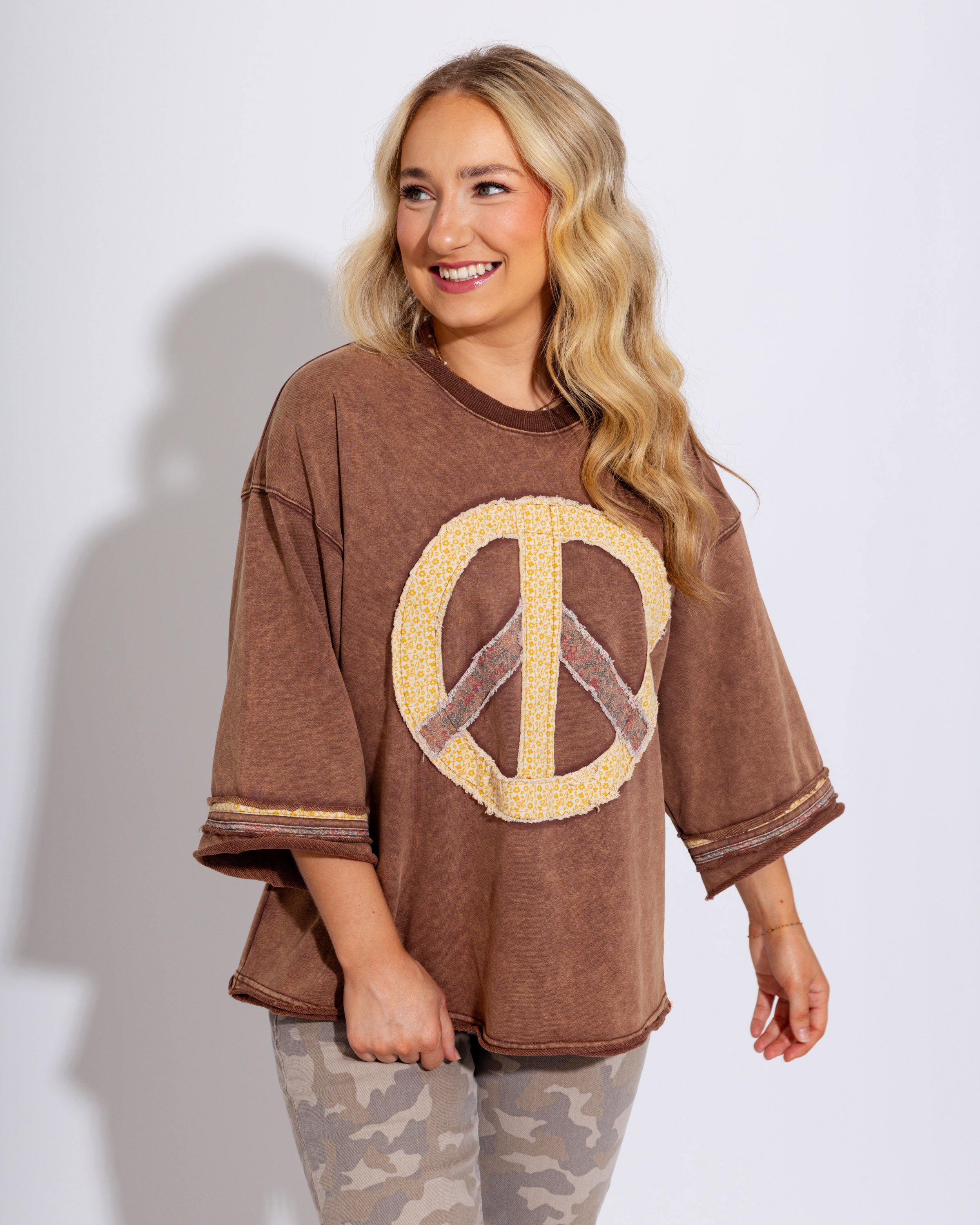 Mineral Wash Peace Patch Graphic Tee